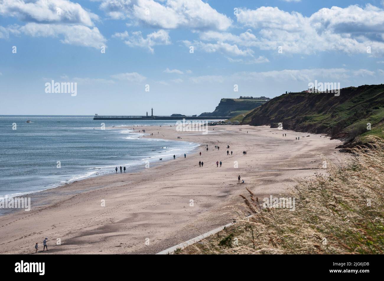 In ganz Großbritannien - Sandsend Beach, North Yorkshire, Großbritannien Stockfoto