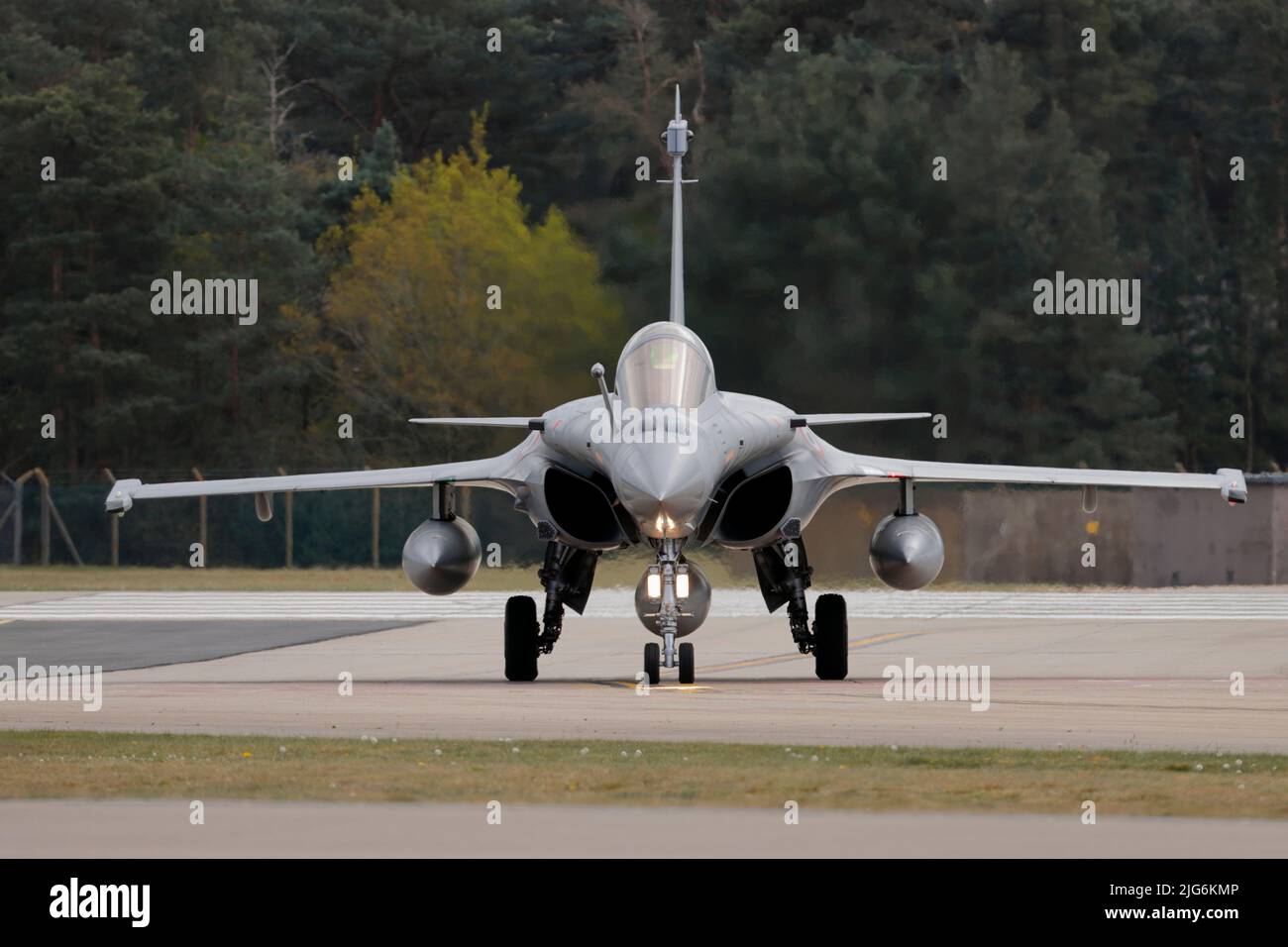 Dassault Rafale, ein französisches zweimotorige, doppelmotorige, doppelflügelige Kampfflugzeug mit Canard-Delta-Flügel, das hier bei einer Übung bei RAF Lakenheath, Suffolk, Großbritannien, gesehen wurde Stockfoto