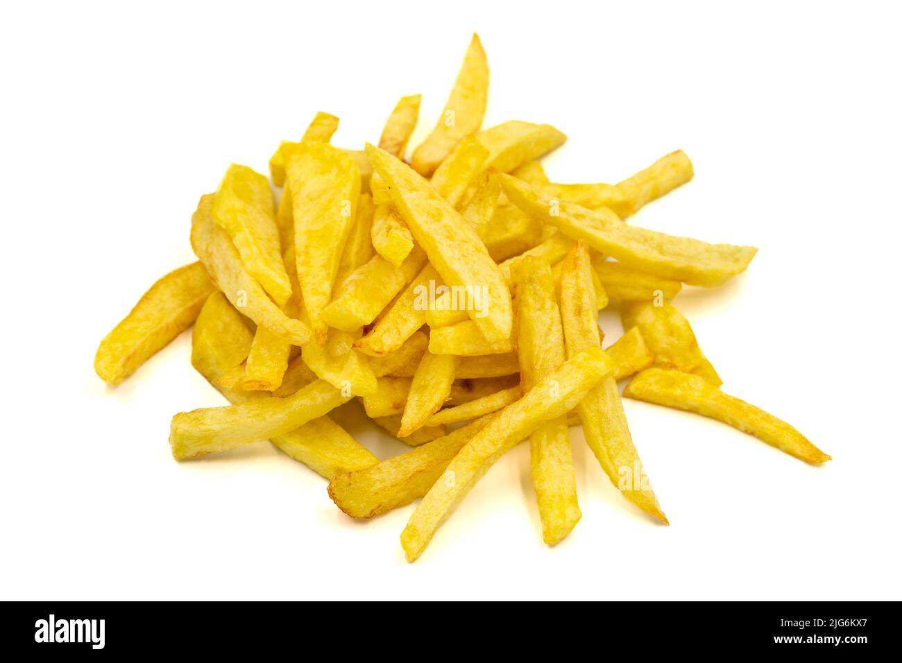 Bratkartoffeln. Pommes frites isoliert auf weißem Hintergrund. Nahaufnahme Stockfoto