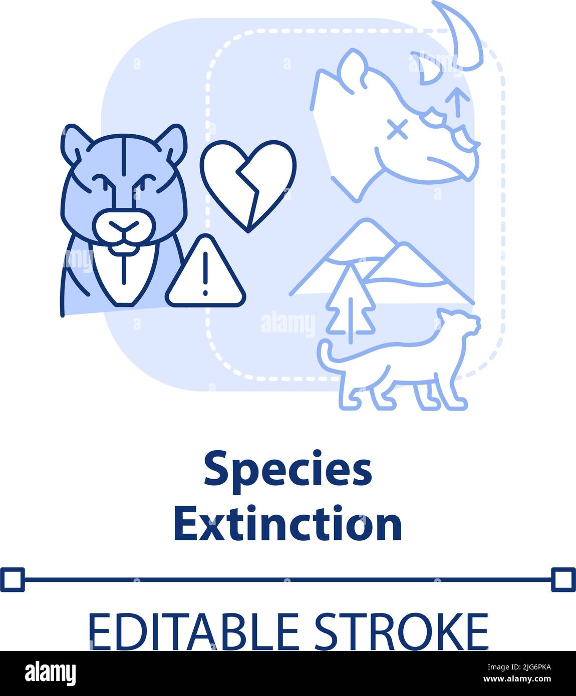 Spezies Aussterben hellblau Konzept Symbol Stock Vektor
