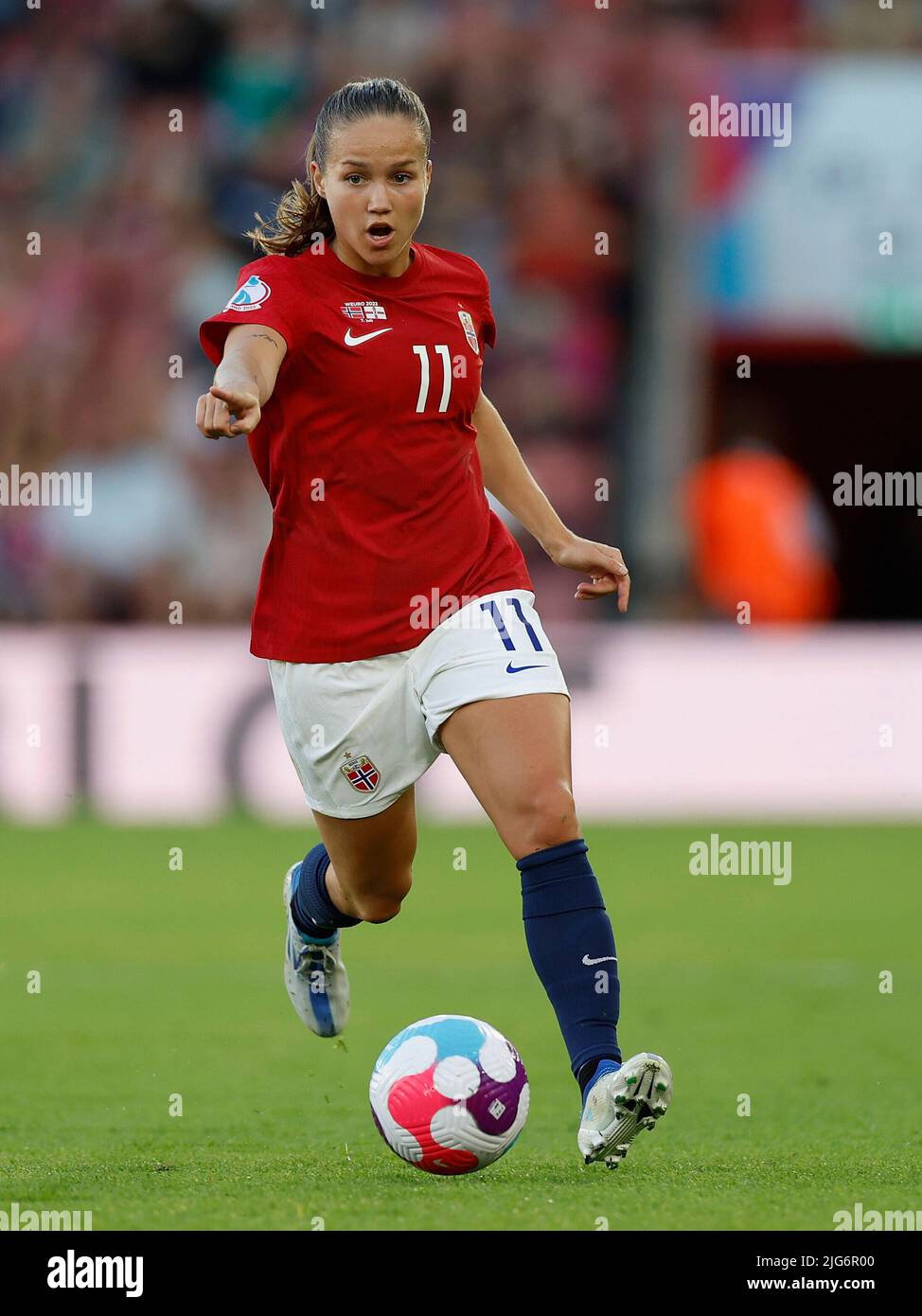 Southampton, Großbritannien. 07.. Juli 2022. 07.07.2022, Fußball, UEFA Womens EURO 2022, Norwegen - Nordirland, eng, Southampton, St Marys Stadionbild von links nach rechts: Guro Reiten (11 Norwegen) Credit: dpa/Alamy Live News Stockfoto