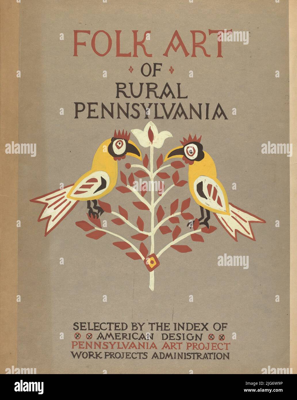 Studie für Portfolio Cover: "Folk Art of Rural Pennsylvania", 1935/1942. Stockfoto