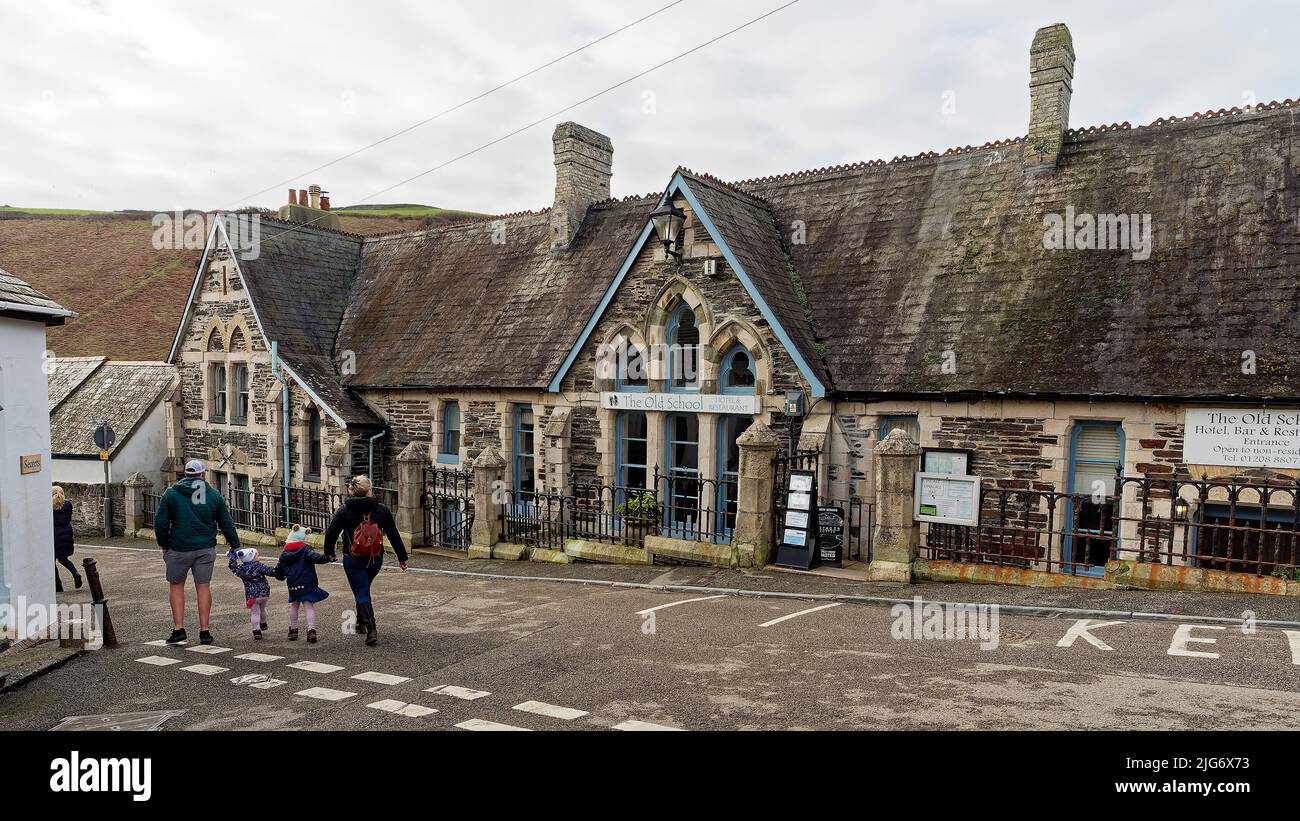 Old School Restaurant, Port Isaac, Cornwall, Großbritannien Stockfoto