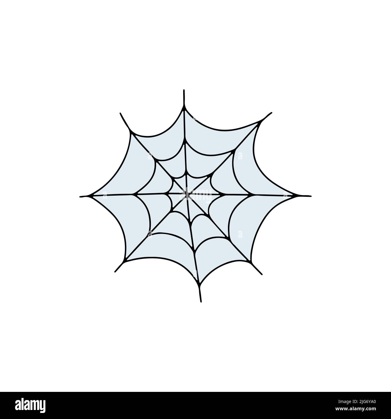 Handgezeichnete Linie Kunst Spiderweb Halloween Illustration. Stock Vektor