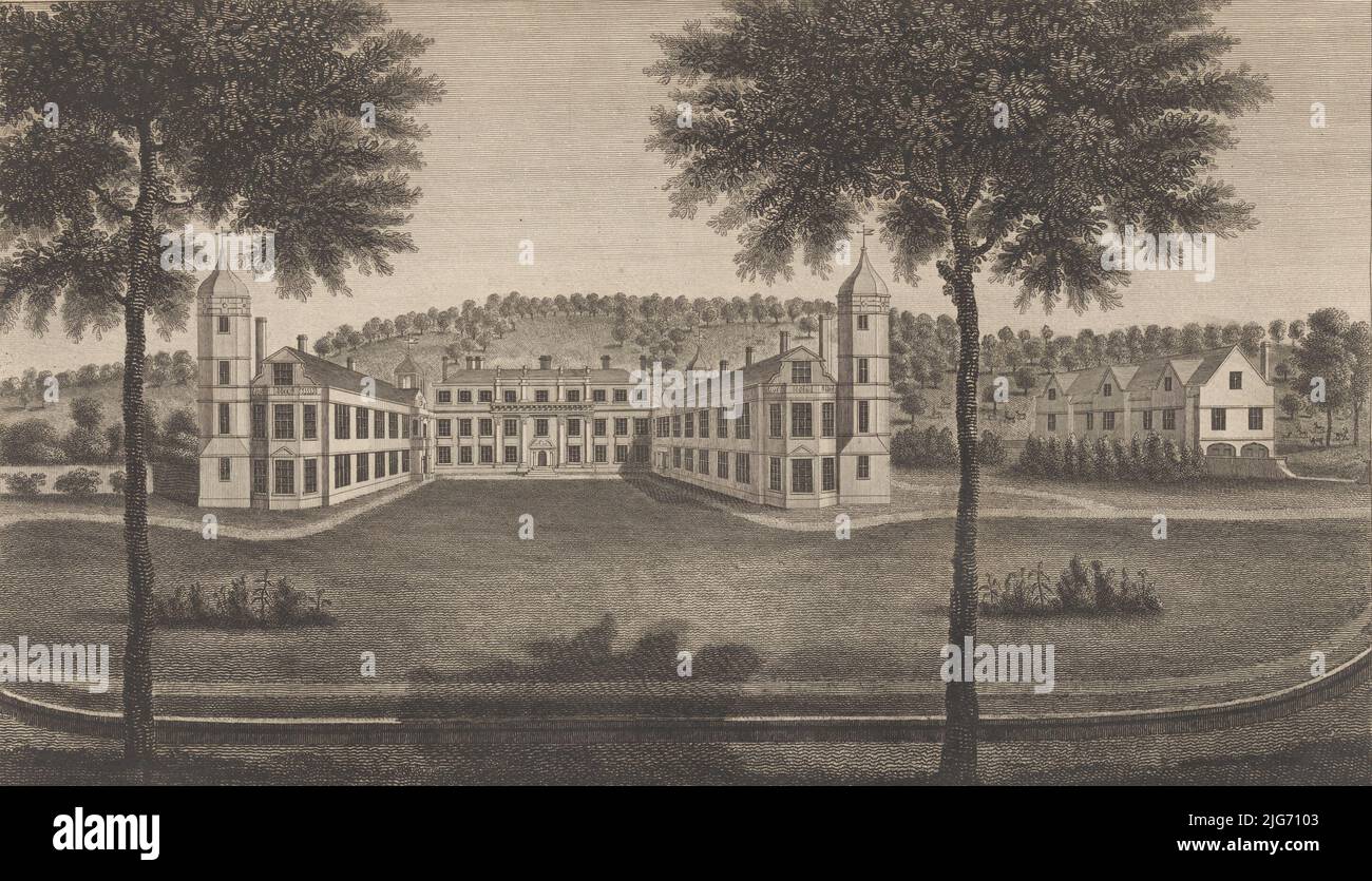 Cobham Hall in der Grafschaft Kent, aus der History and topographical Survey of the County of Kent, Bd. 1-3, 1777-1790. Stockfoto