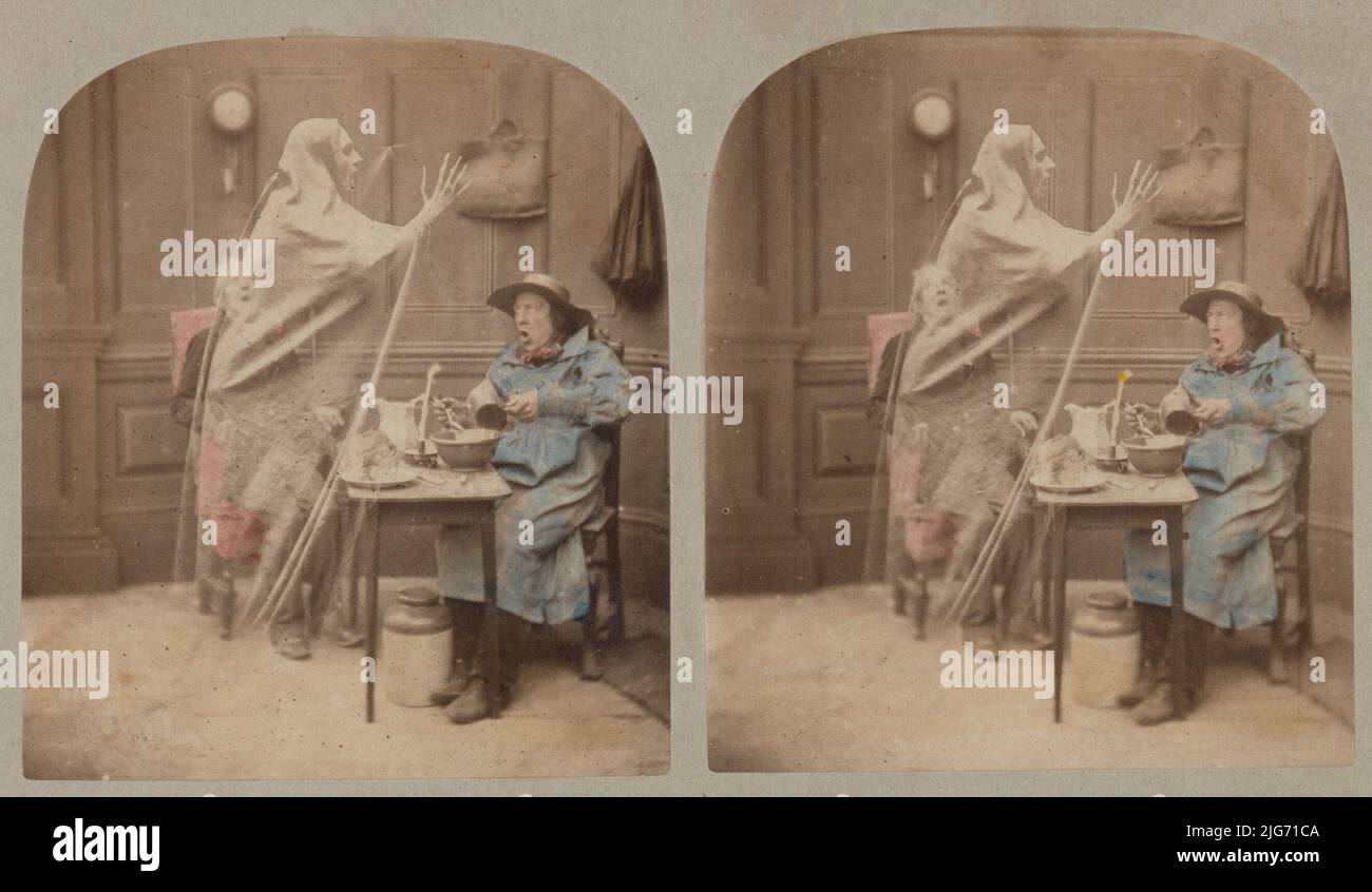 Der Geist im Stereoskop, ca. 1856. Stockfoto