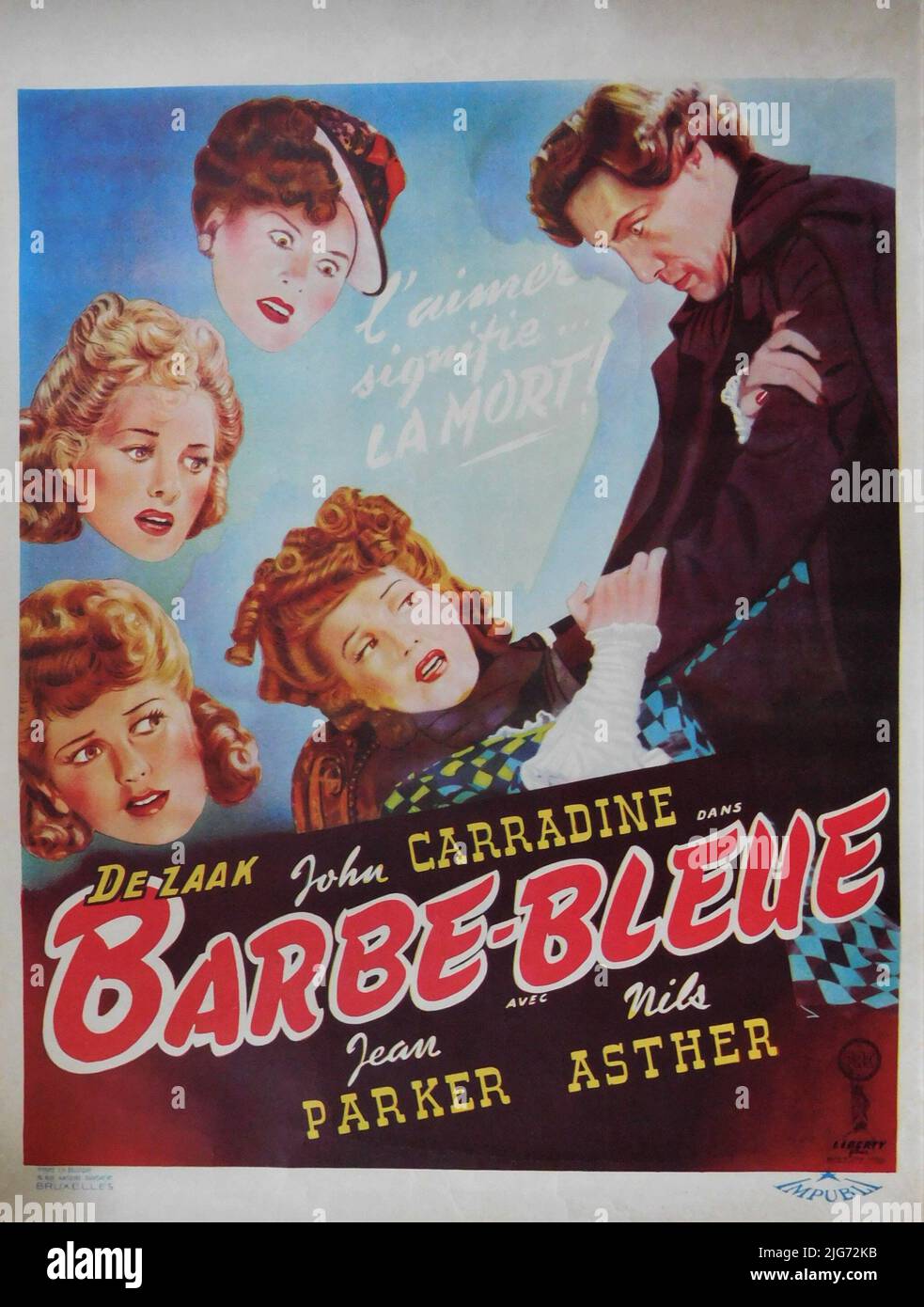 JOHN CARRADINE und JEAN PARKER in BLUEBEARD 1944 Regisseur EDGAR G. ULMER Producers Releasing Corporation (PRC) Stockfoto