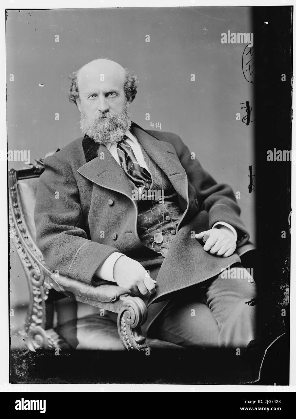 West, Hon. Joseph Rodman of La., LT. Col. 1. California Inf. USA, August 1861, zwischen 1870 und 1880. [Diente in der Union Army als Leutnant des First Regiment, California Volunteer Infantry; gab den Befehl, Apache-Chef Mangas Coloradas zu foltern und zu ermorden, der ihn unter einer Waffenflagge getroffen hatte, um Friedensbedingungen zu besprechen; Präsident des Verwaltungsrats der Kommissionsmitglieder von Washington, D.C., Chief Executive des District of Columbia]. Stockfoto