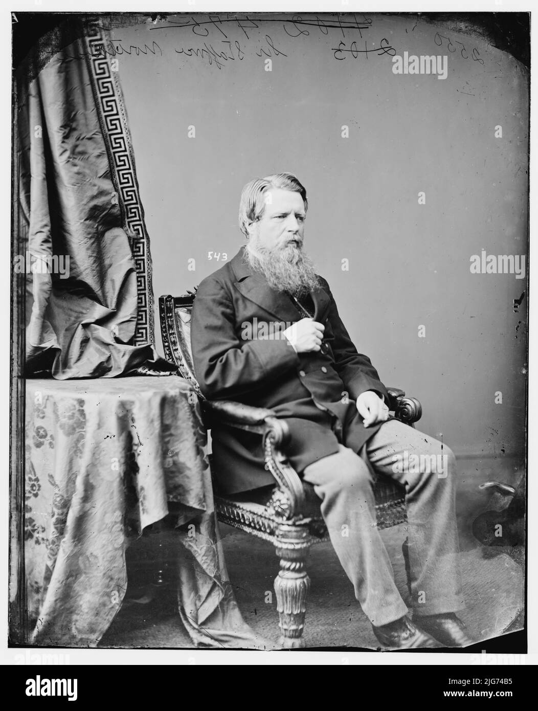 Sir Stafford Northcoat [sic], zwischen 1860 und 1875. [Der britische Politiker Northcote trat erstmals 1855 als konservativer Abgeordneter für Dudley in das Parlament ein. In seiner politischen Karriere bekleidete er verschiedene Kabinettsämter, darunter den Schatzkanzler und den Außenminister. Er wurde 1885 Earl of Iddesleigh gegründet]. Stockfoto