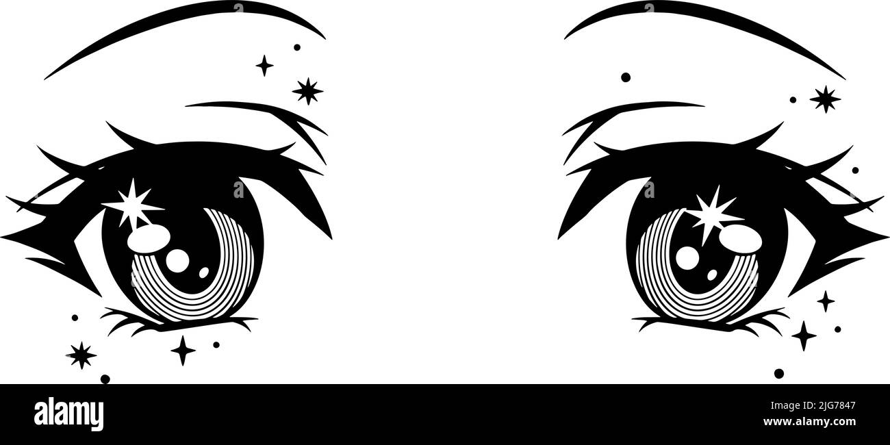 Niedliche Anime Mädchen Augen. Vektorgrafik Stock Vektor