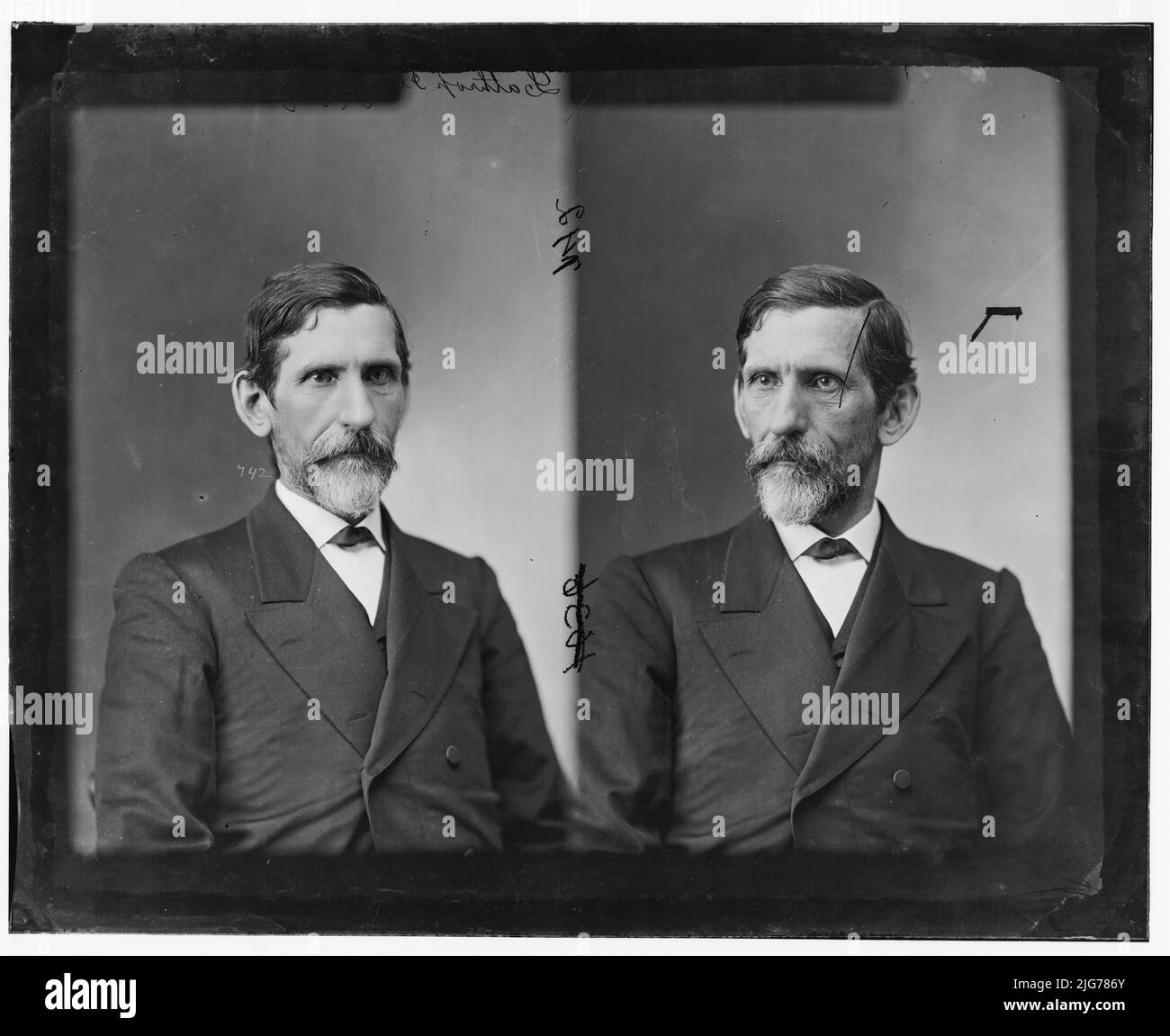 William Lathrop aus New York, 1865-1880. Lathrop, Hon. Of N.Y., zwischen 1865 und 1880. [Politikerin und Rechtsanwältin: Einführung eines Gesetzentwurfs, der es Frauen erlaubt, Recht zu üben; Stadtbeamtin und Stadtanwältin von Rockford, Illinois]. Stockfoto