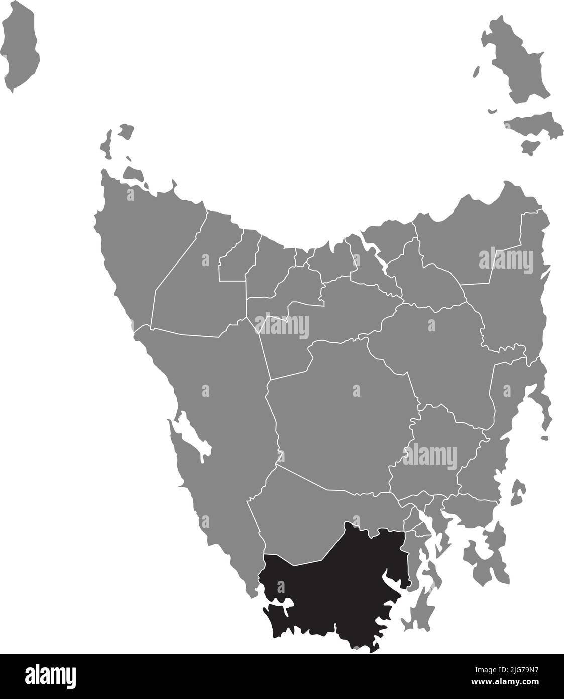 Lageplan des HUON-TALS, TASMANIEN Stock Vektor