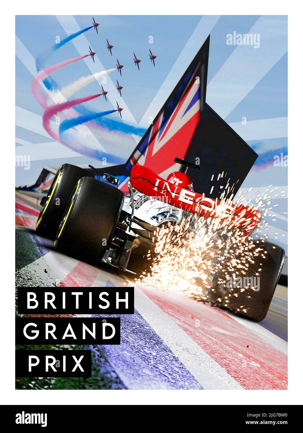 British F1 Grand Prix 2022 Race Poster Stockfoto