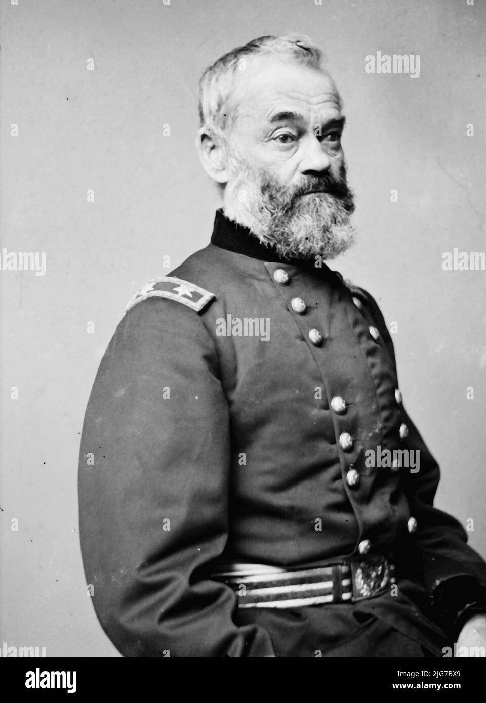 Gen. [S.P.] Heintzelman, zwischen 1855 und 1865. [Armeegeneral: Diente im Seminolenkrieg, im mexikanisch-amerikanischen Krieg, im Yuma-Krieg, in den Cortina-Unruhen und im amerikanischen Bürgerkrieg]. Stockfoto