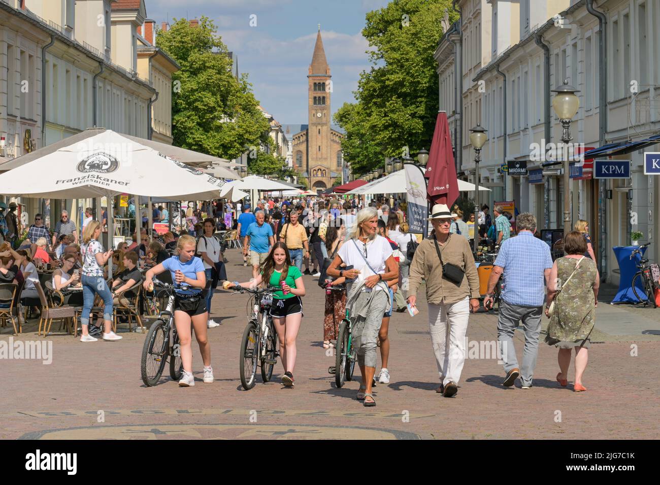 Fußgängerzone, Einkaufsviertel, Brandenburger Straße, Altstadt, Potsdam, Brandenburg, Deutschland Stockfoto