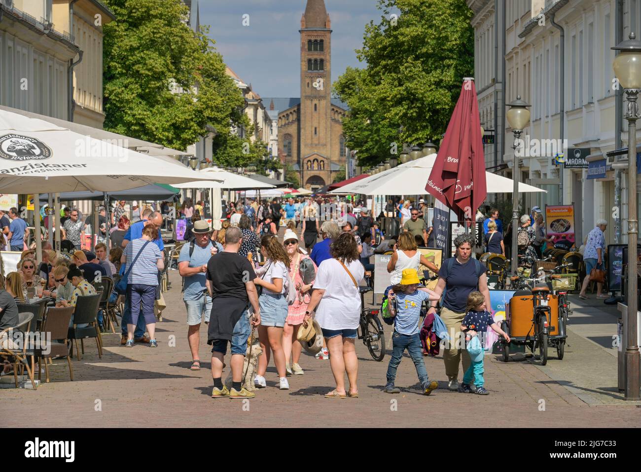 Fußgängerzone, Einkaufsviertel, Brandenburger Straße, Altstadt, Potsdam, Brandenburg, Deutschland Stockfoto