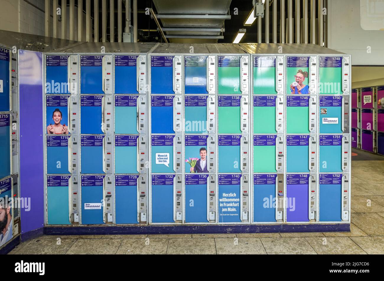 Schließfächer, Hauptbahnhof, Frankfurt am Main, Hessen, Deutschland Stockfoto