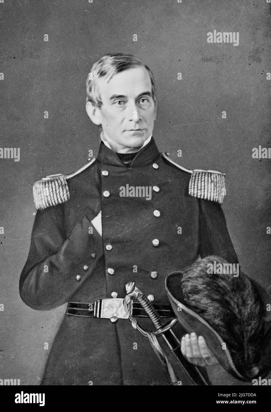 Robert Anderson, USA, zwischen 1855 und 1865. [Unionskommandeur in der ersten Schlacht des amerikanischen Bürgerkrieges in Fort Sumter]. Stockfoto