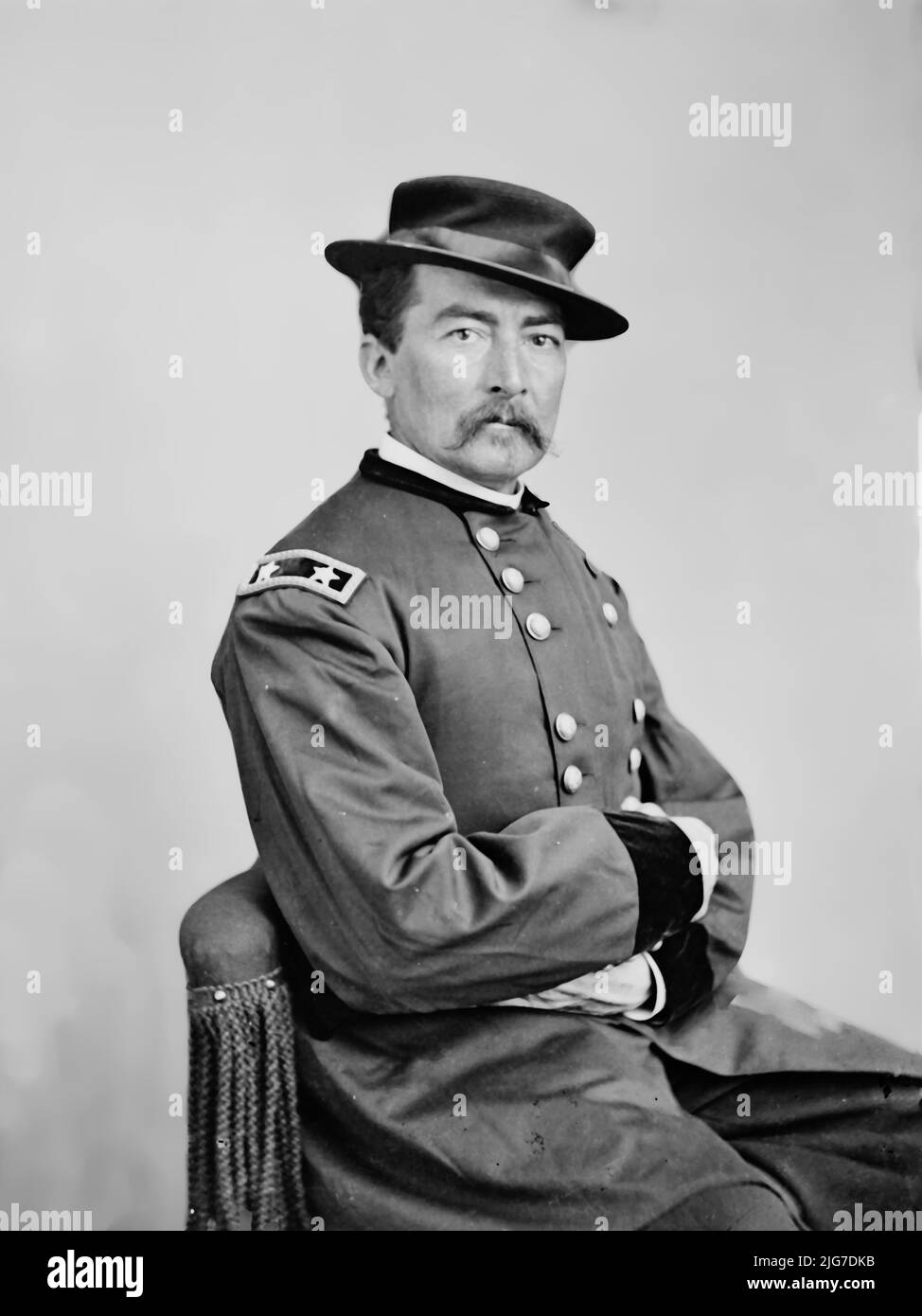 General Phil Sheridan, 1864. [Offizier der Armee: General der Union im amerikanischen Bürgerkrieg. Spitznamen: Little Phil, Fightin' Phil. Maßgeblich dazu beigetragen, die Kapitulation des konföderierten Generals Robert E. Lee im Appomattox Courthouse zu forcieren]. Stockfoto