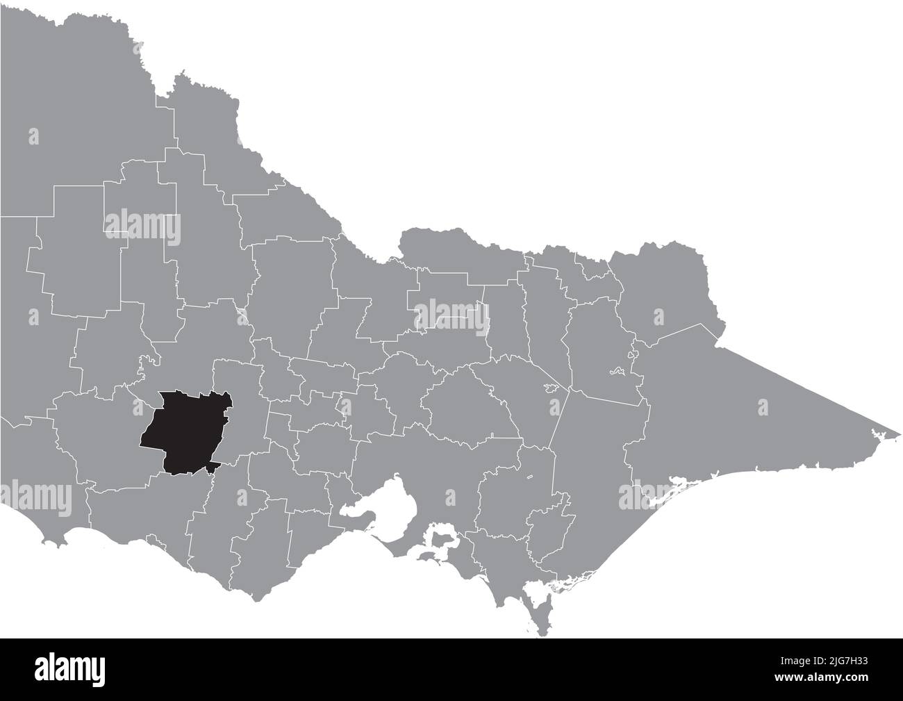 Locator Karte der LÄNDLICHEN STADT ARARAT, VICTORIA Stock Vektor