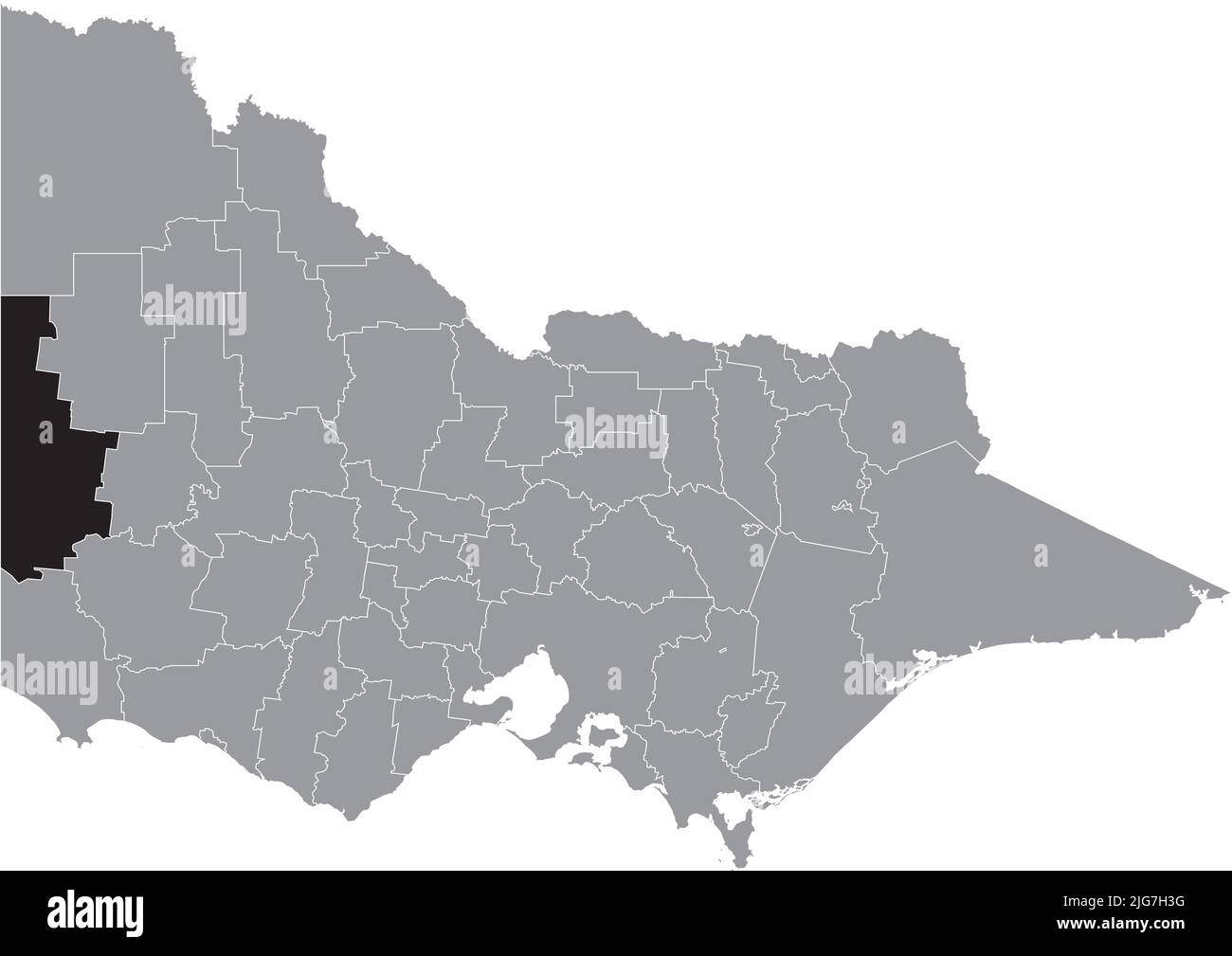 Lageplan des SHIRE OF WEST WIMMERA, VICTORIA Stock Vektor