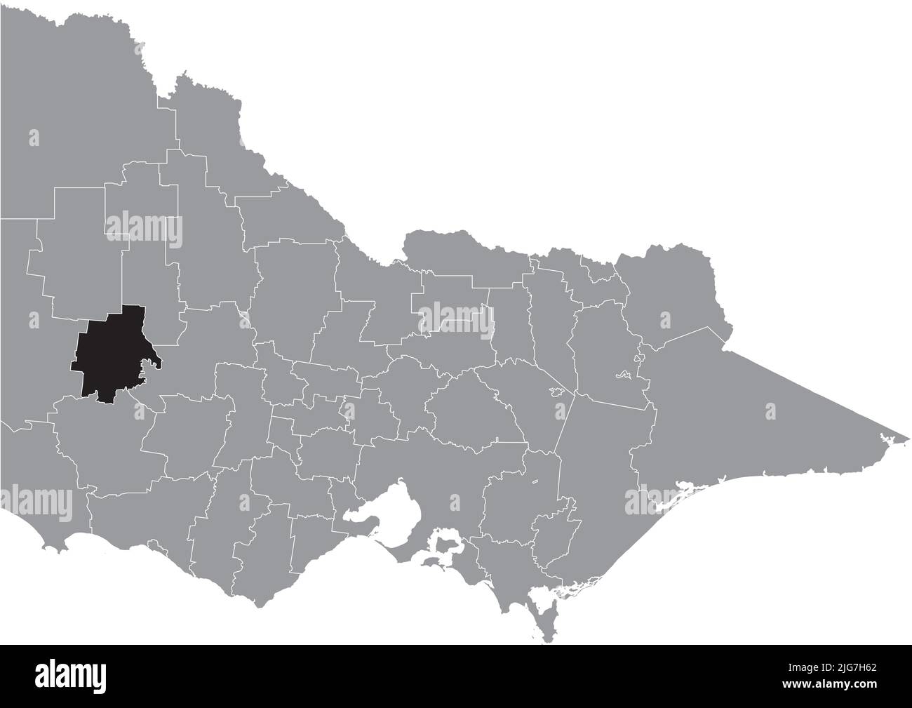 Locator Karte der LÄNDLICHEN STADT HORSHAM, VICTORIA Stock Vektor