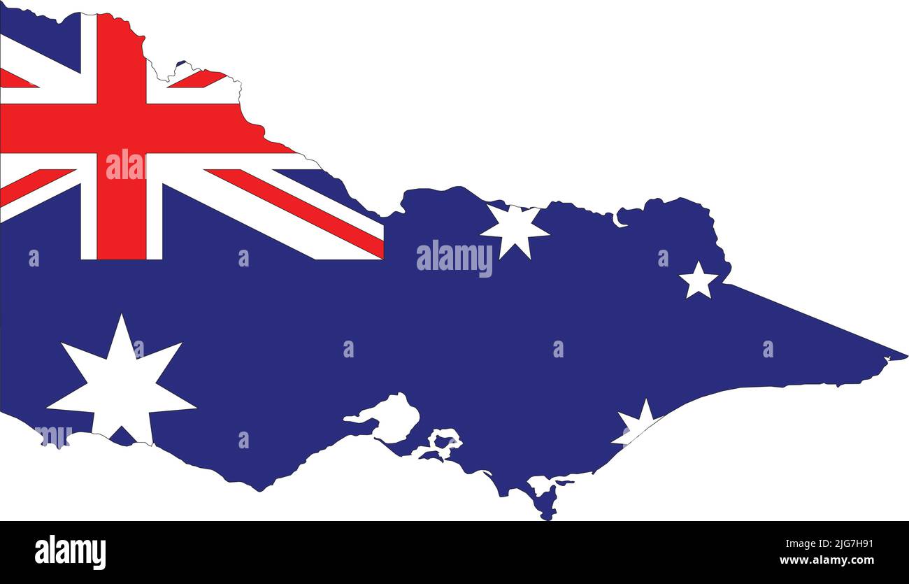 Flaggenkarte von VICTORIA, AUSTRALIEN Stock Vektor