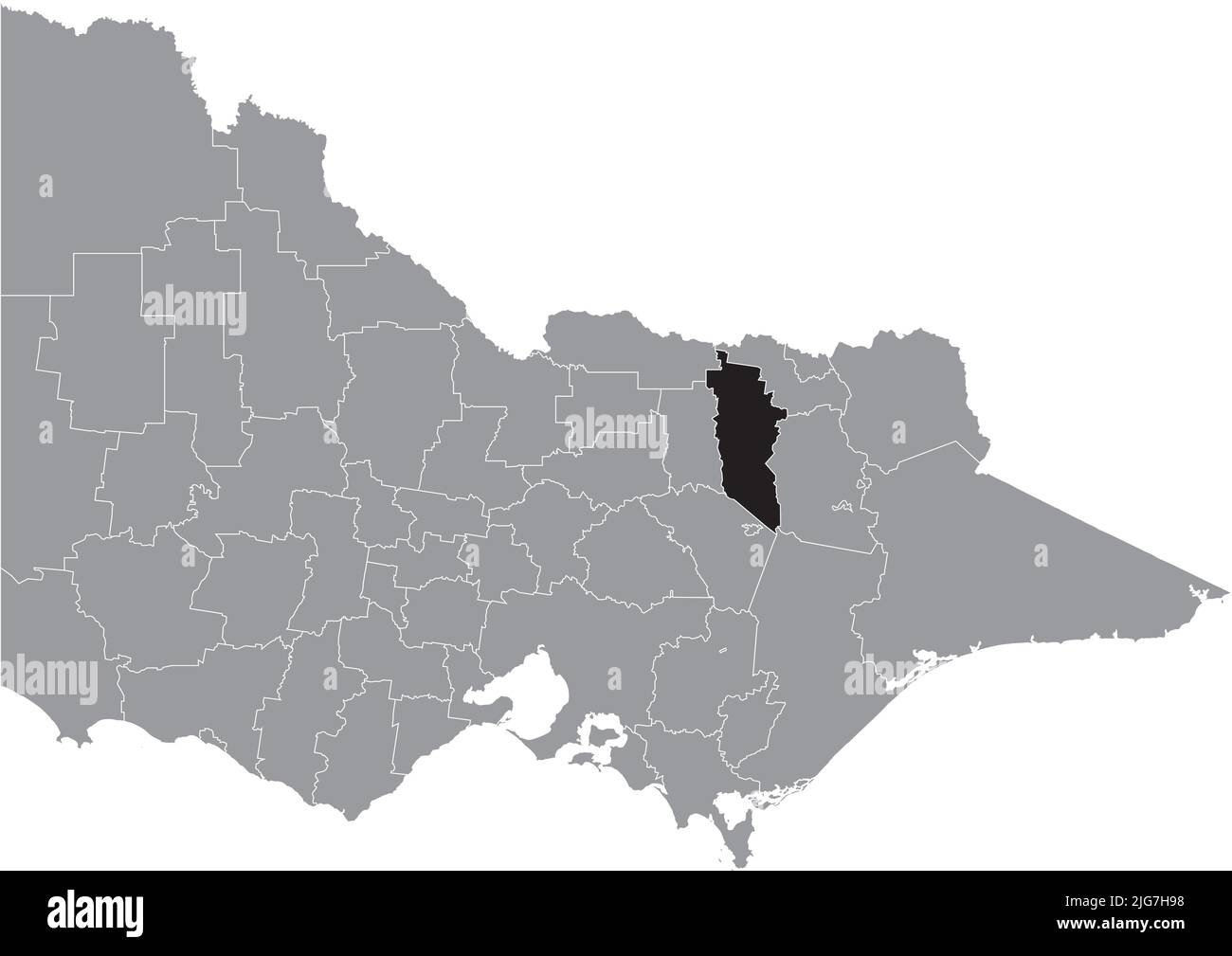 Locator Karte der LÄNDLICHEN STADT WANGARATTA, VICTORIA Stock Vektor