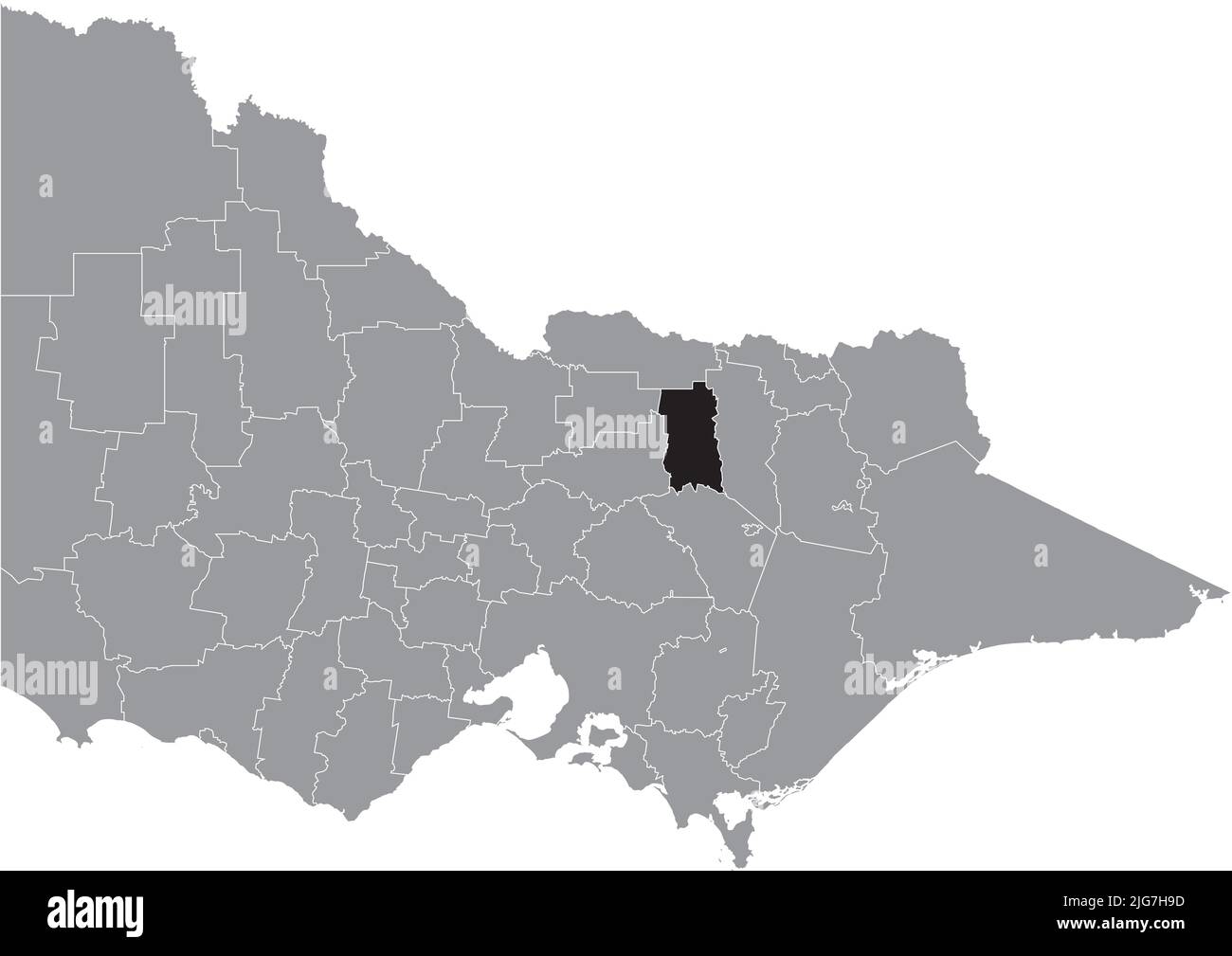 Locator Karte der LÄNDLICHEN STADT BENALLA, VICTORIA Stock Vektor