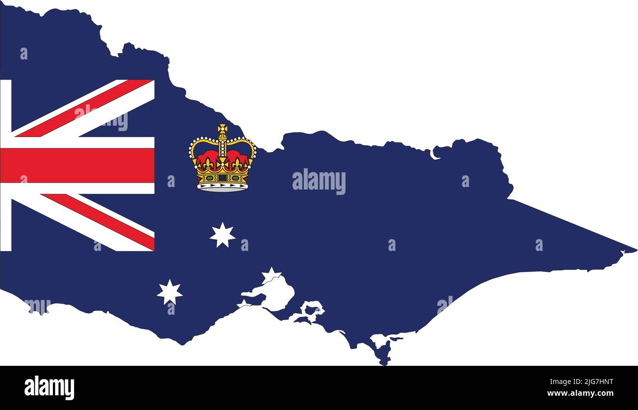 Flaggenkarte von VICTORIA, AUSTRALIEN Stock Vektor
