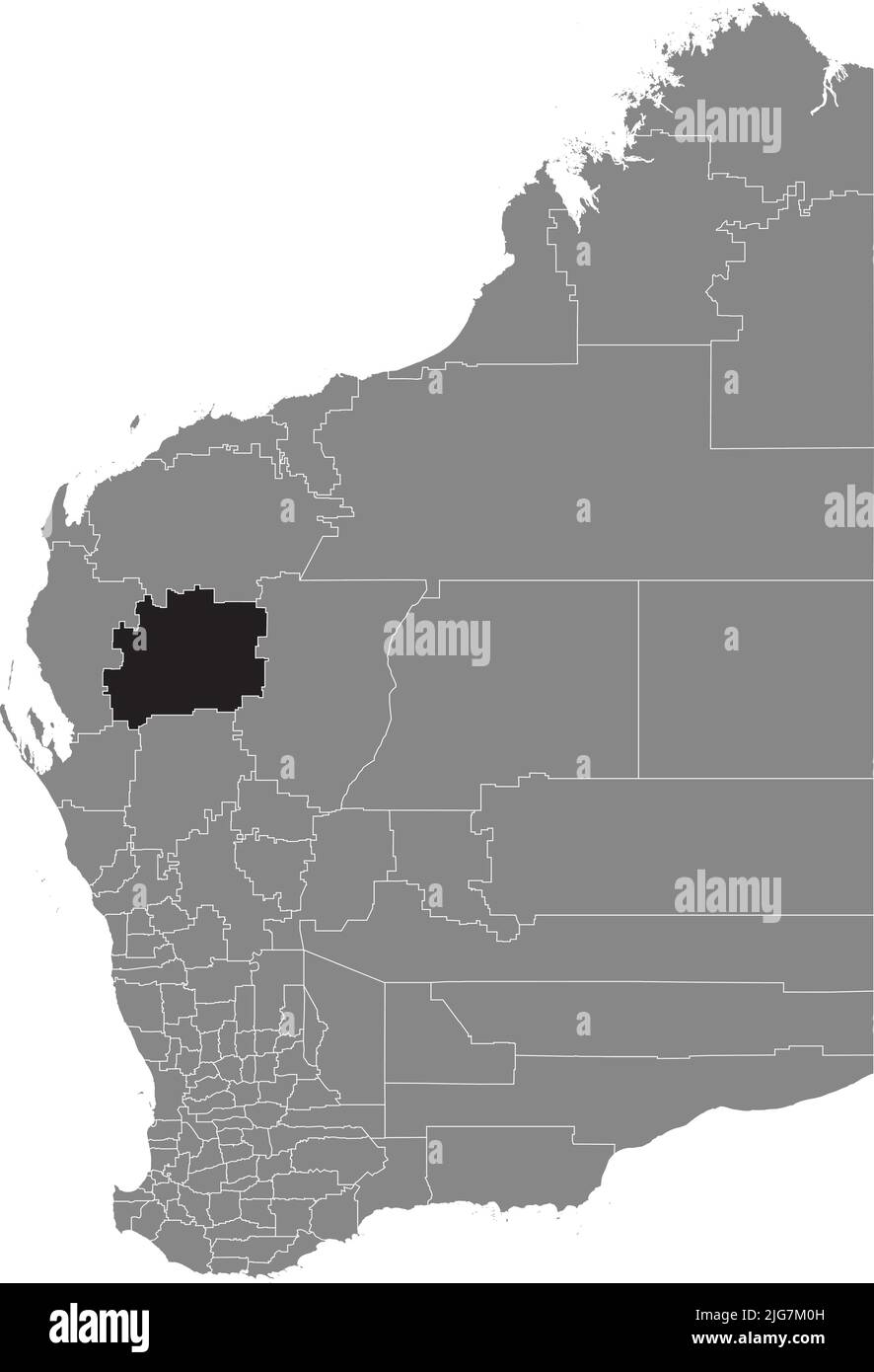 Lageplan des SHIRE OF UPPER GASCOYNE, WESTERN AUSTRALIA Stock Vektor