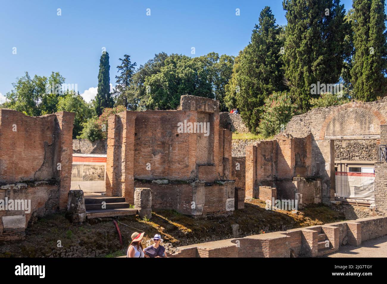 Teil der Ruinen der antiken Stadt Pompeji, Italien Stockfoto