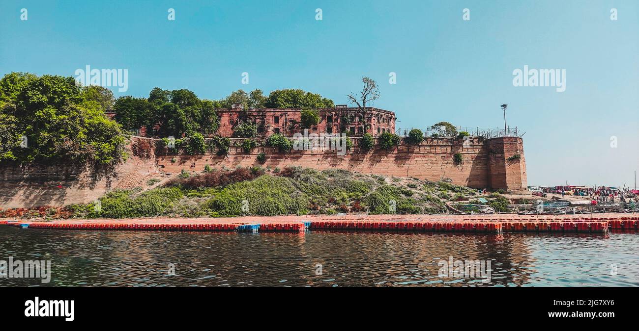 Ein Panoramablick auf die Prayagraj oder Allahabad Festung in Indien Stockfoto