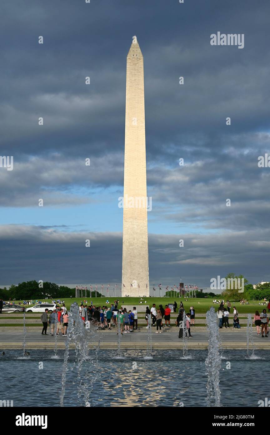 Washington Monument auf der National Mall; Washington D.C. Stockfoto
