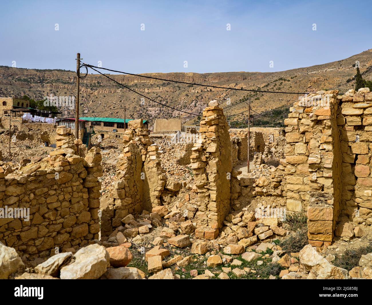 Unterwegs in Wadi Dana, Jordanien. Stockfoto