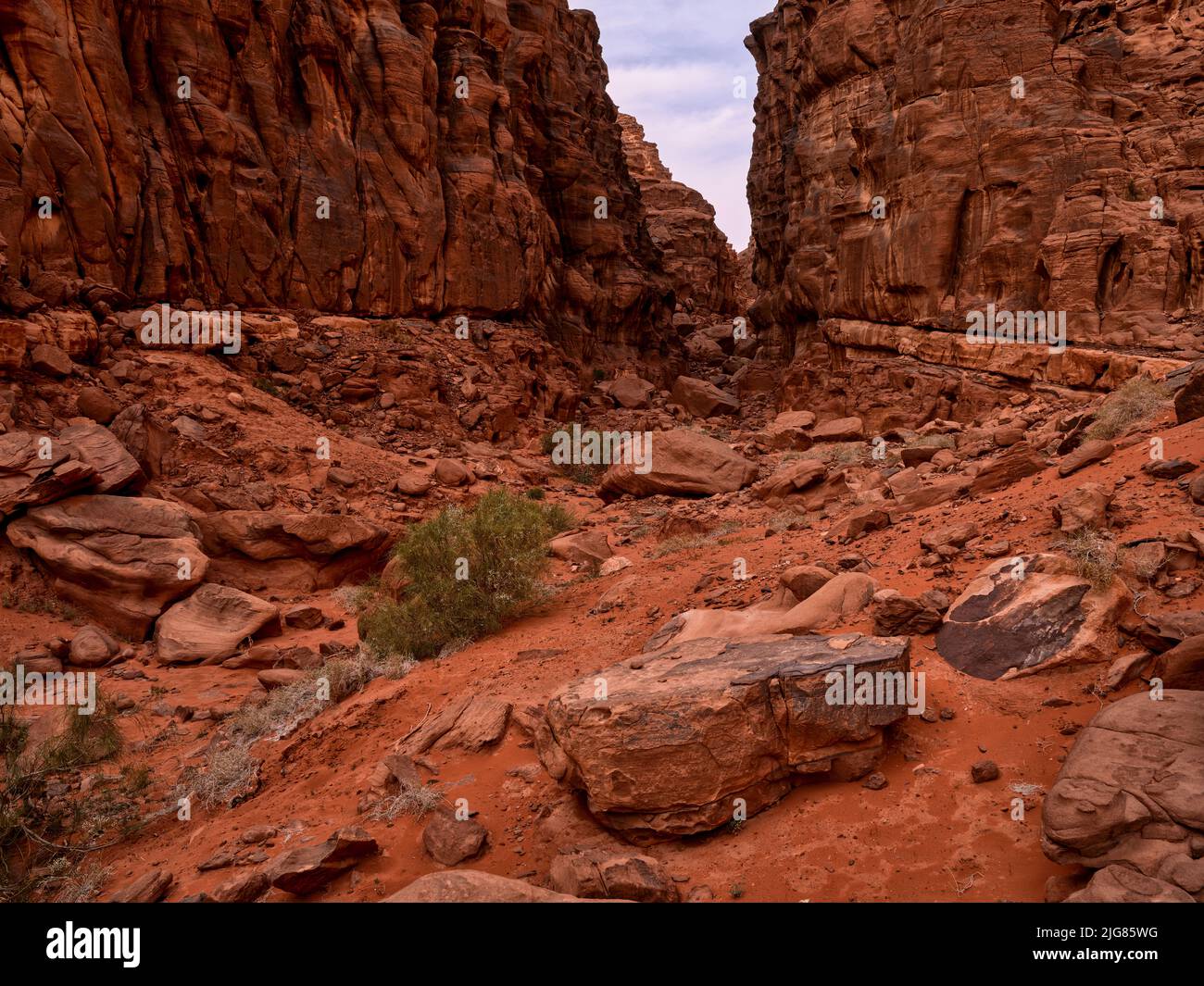 Unterwegs in Wadi Rum, Jordanien. Stockfoto