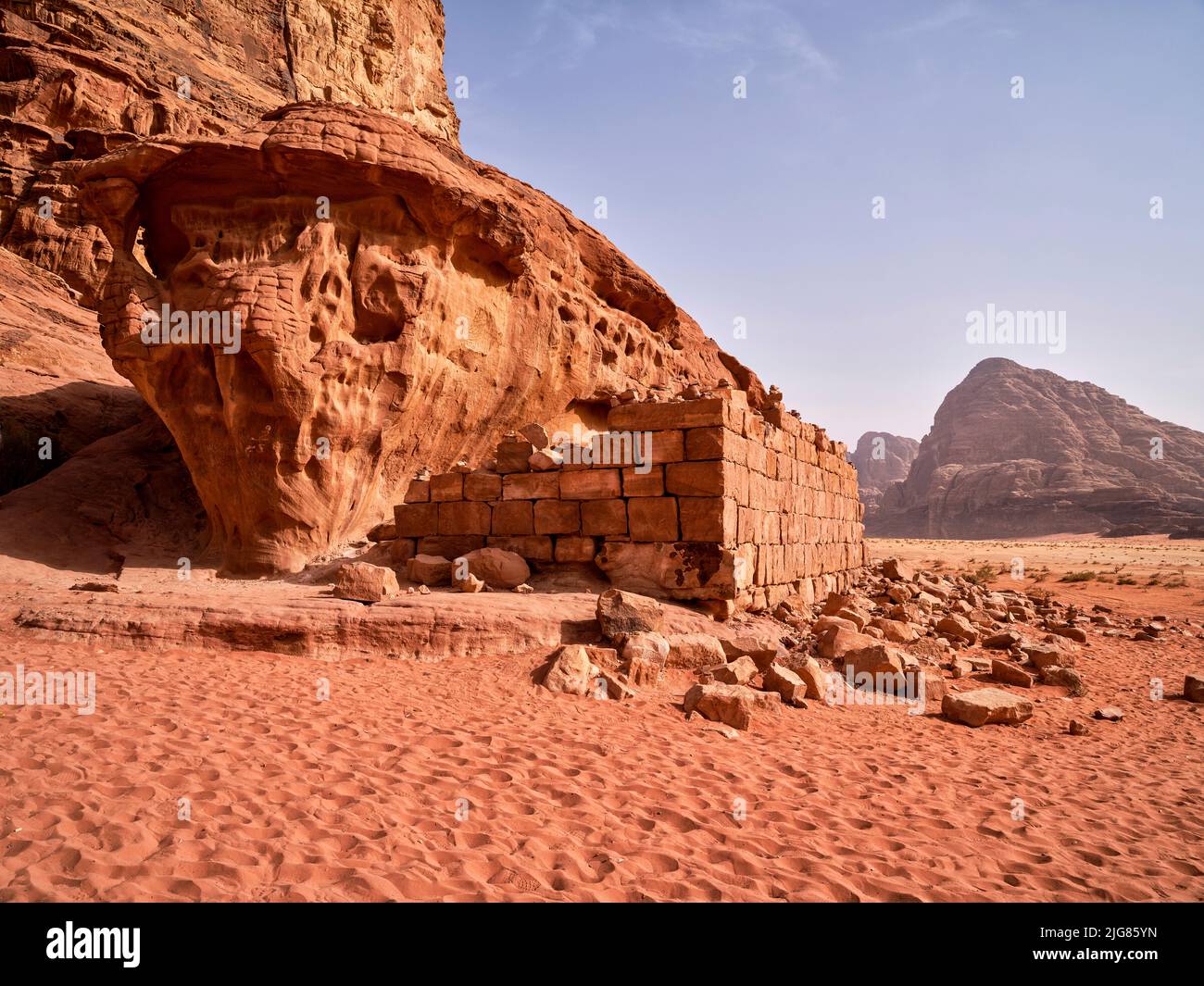 Unterwegs in Wadi Rum, Jordanien. Stockfoto