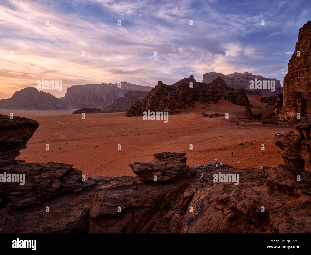 Unterwegs in Wadi Rum, Jordanien. Stockfoto