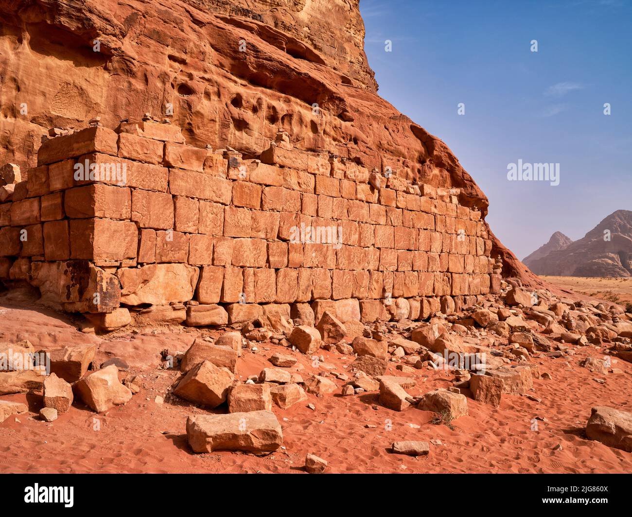 Unterwegs in Wadi Rum, Jordanien. Stockfoto