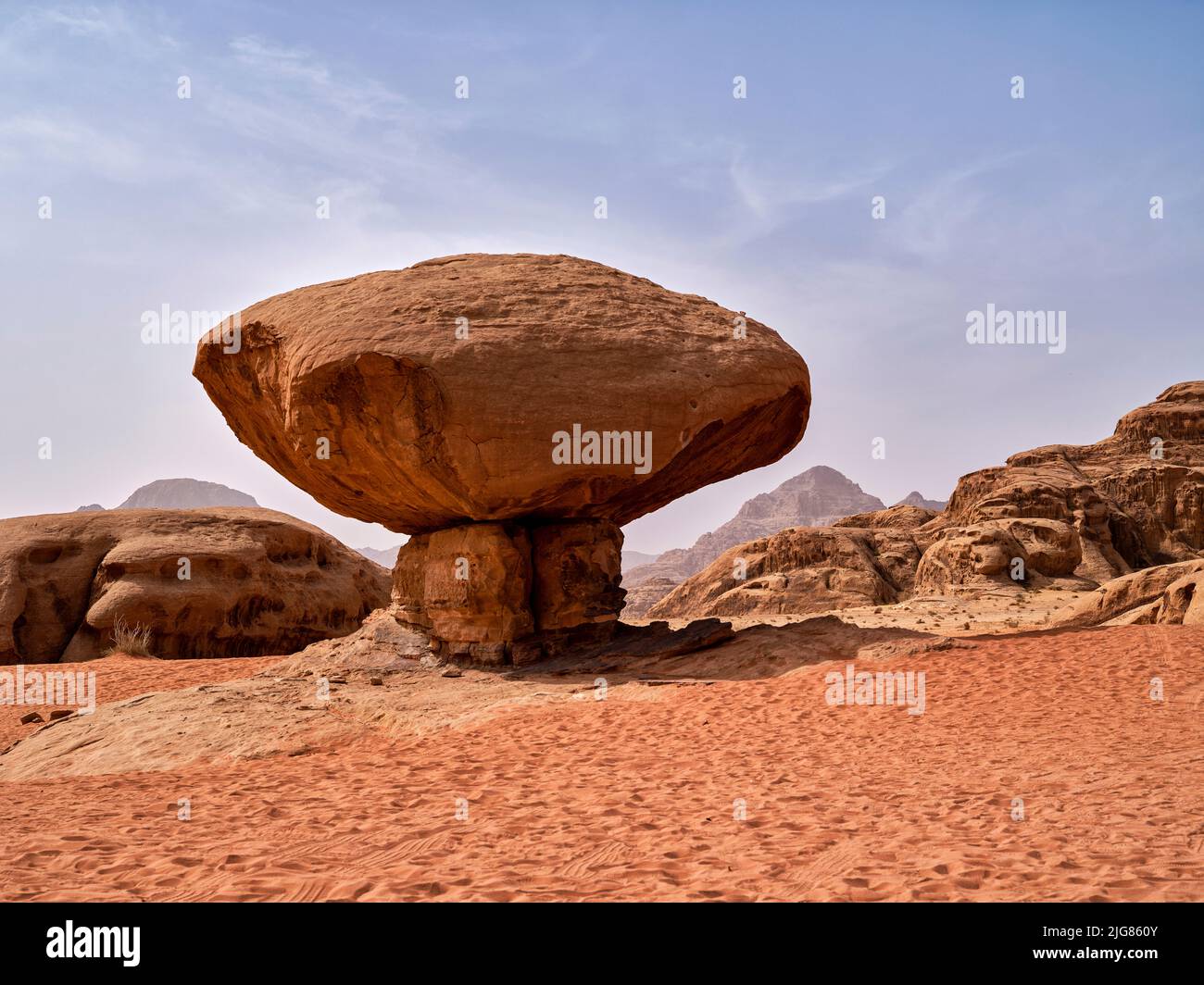 Unterwegs in Wadi Rum, Jordanien. Stockfoto