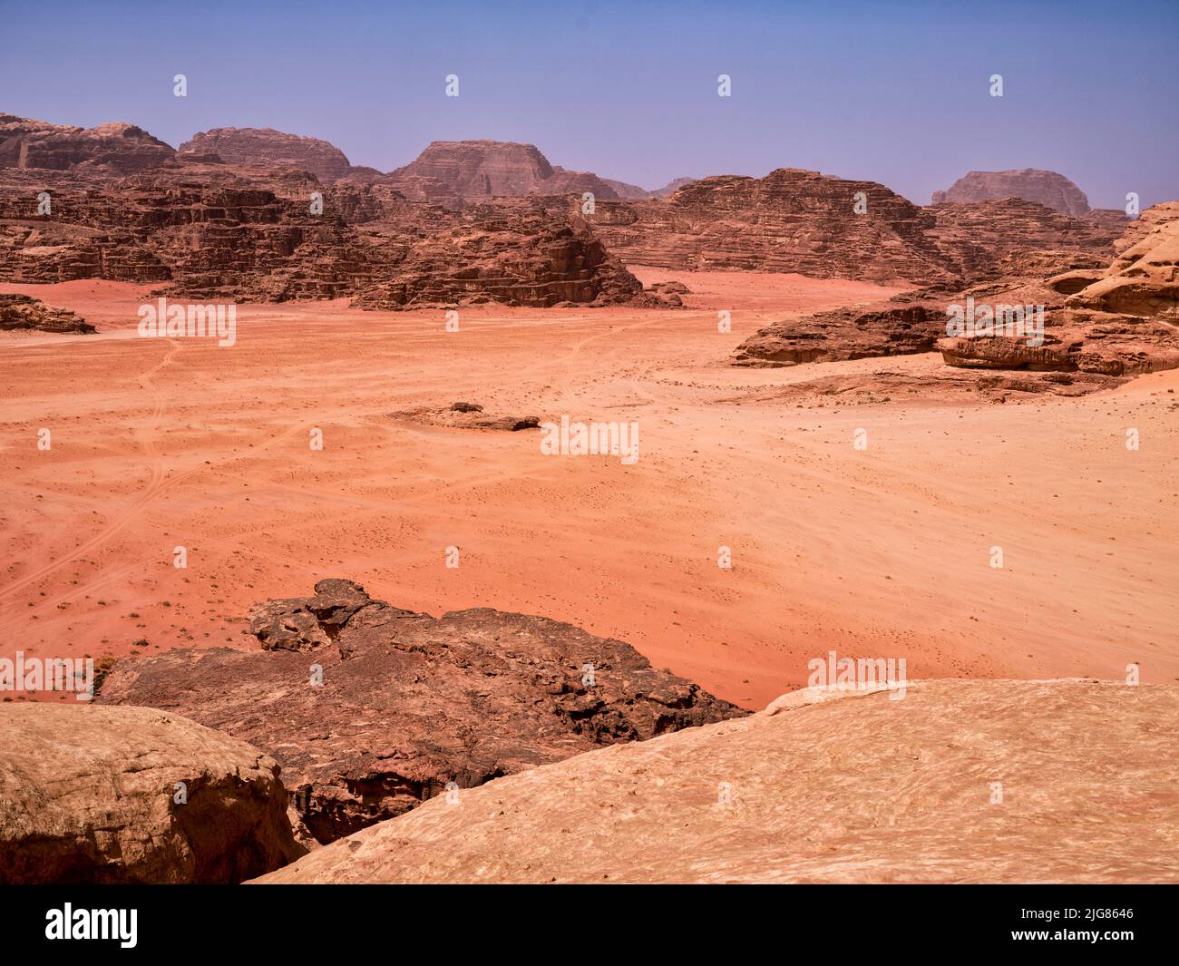 Unterwegs in Wadi Rum, Jordanien. Stockfoto