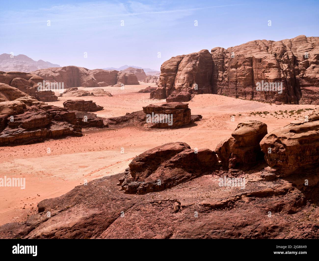 Unterwegs in Wadi Rum, Jordanien. Stockfoto