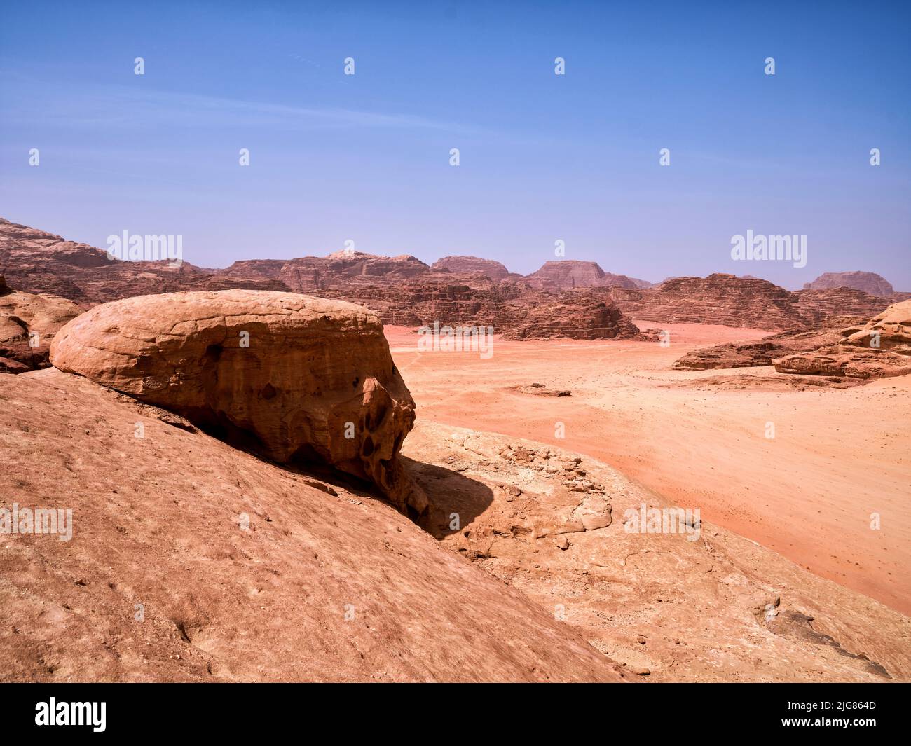 Unterwegs in Wadi Rum, Jordanien. Stockfoto