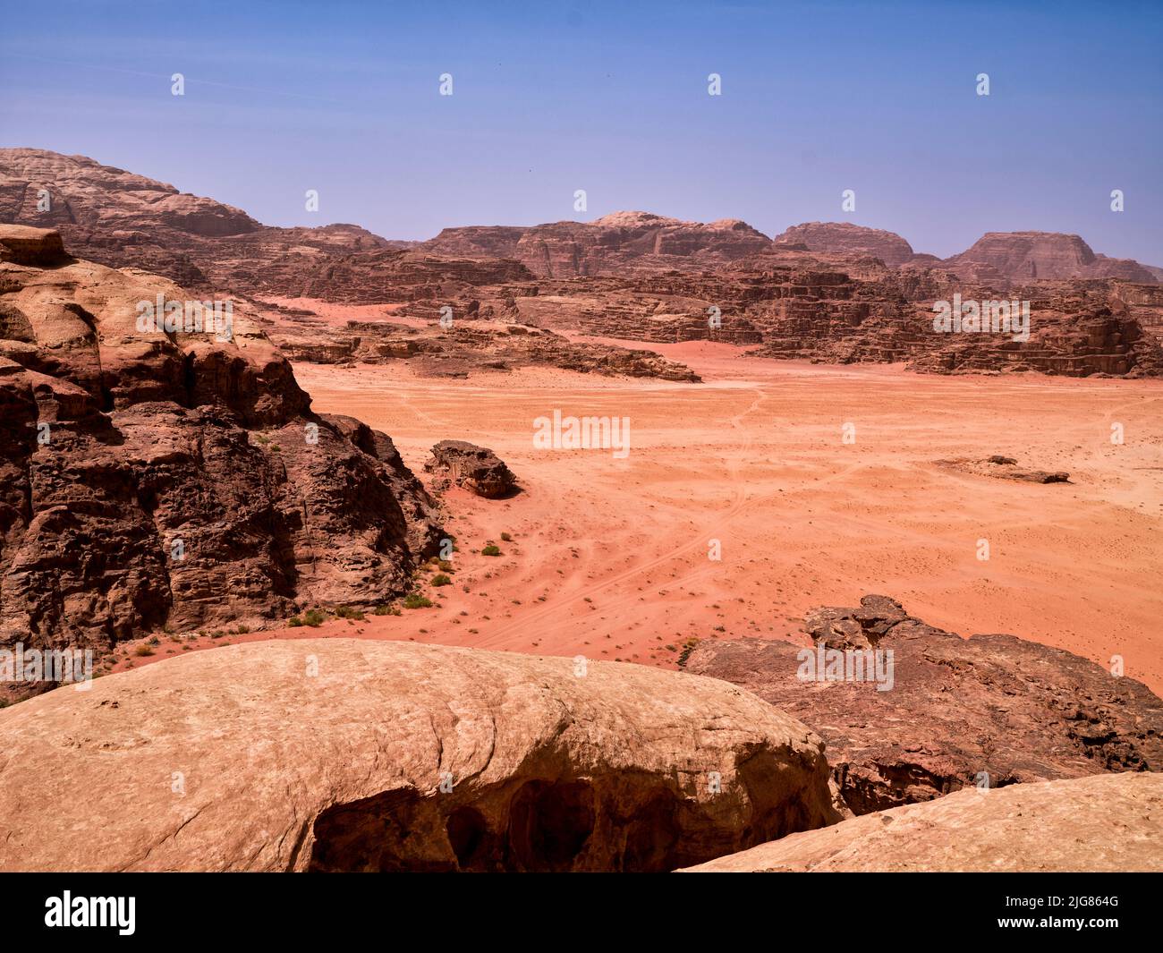 Unterwegs in Wadi Rum, Jordanien. Stockfoto