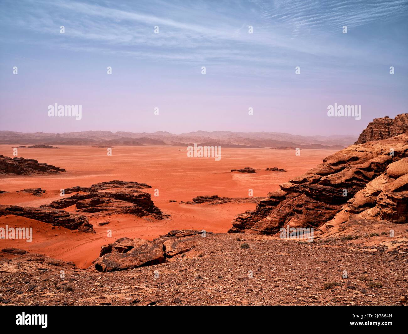 Unterwegs in Wadi Rum, Jordanien. Stockfoto