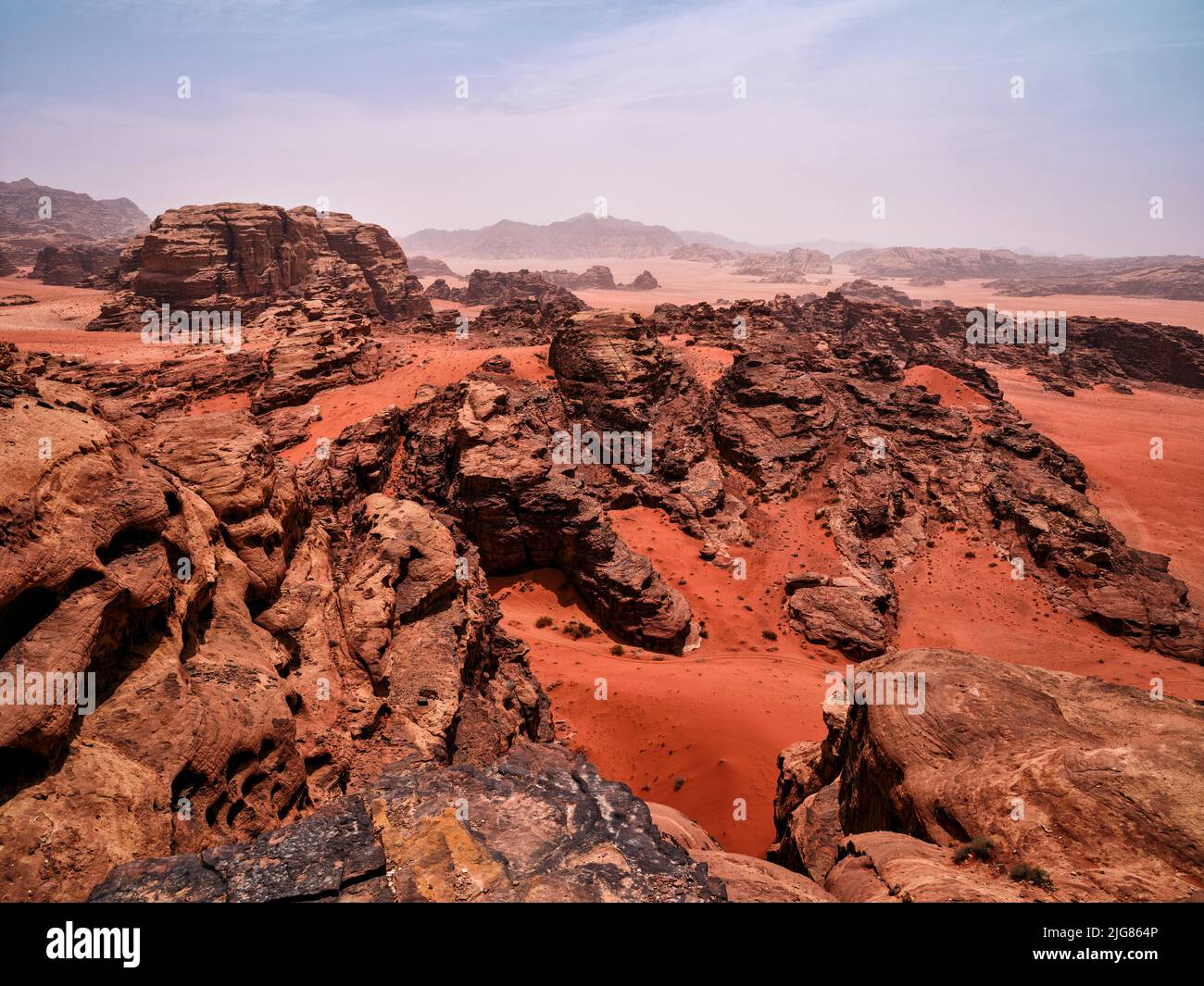 Unterwegs in Wadi Rum, Jordanien. Stockfoto
