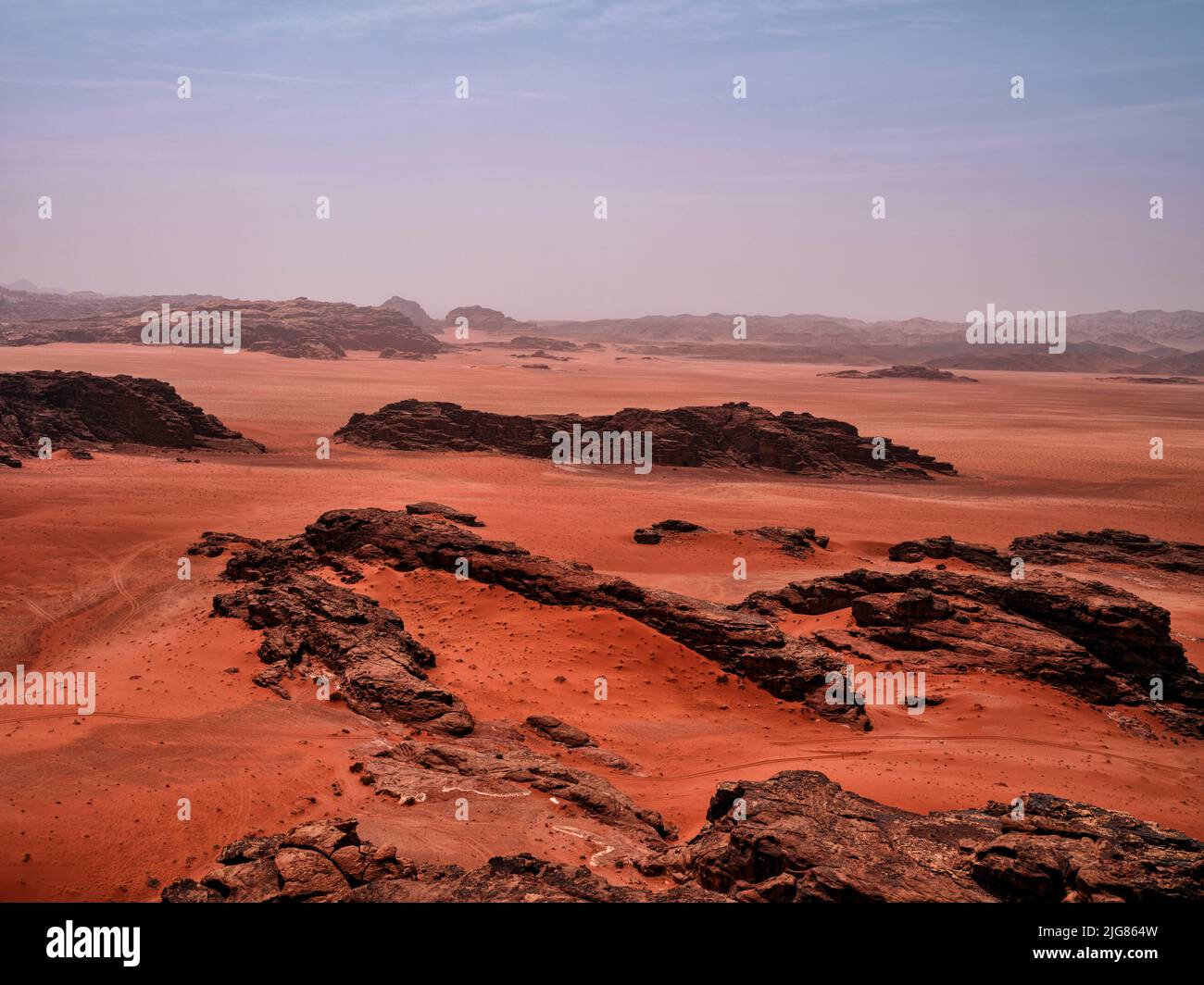 Unterwegs in Wadi Rum, Jordanien. Stockfoto