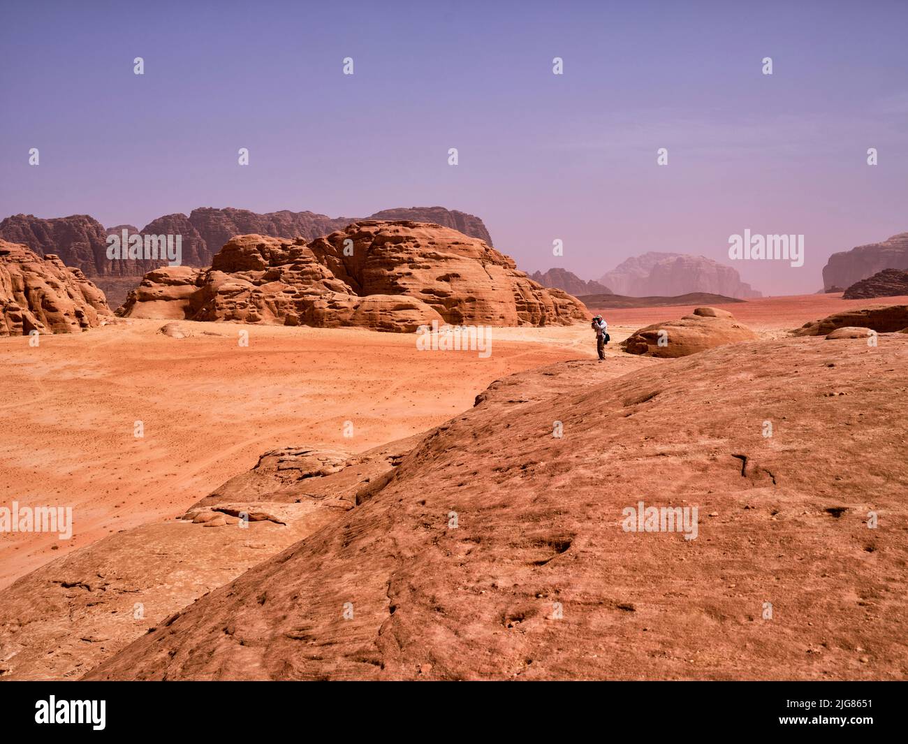 Unterwegs in Wadi Rum, Jordanien. Stockfoto
