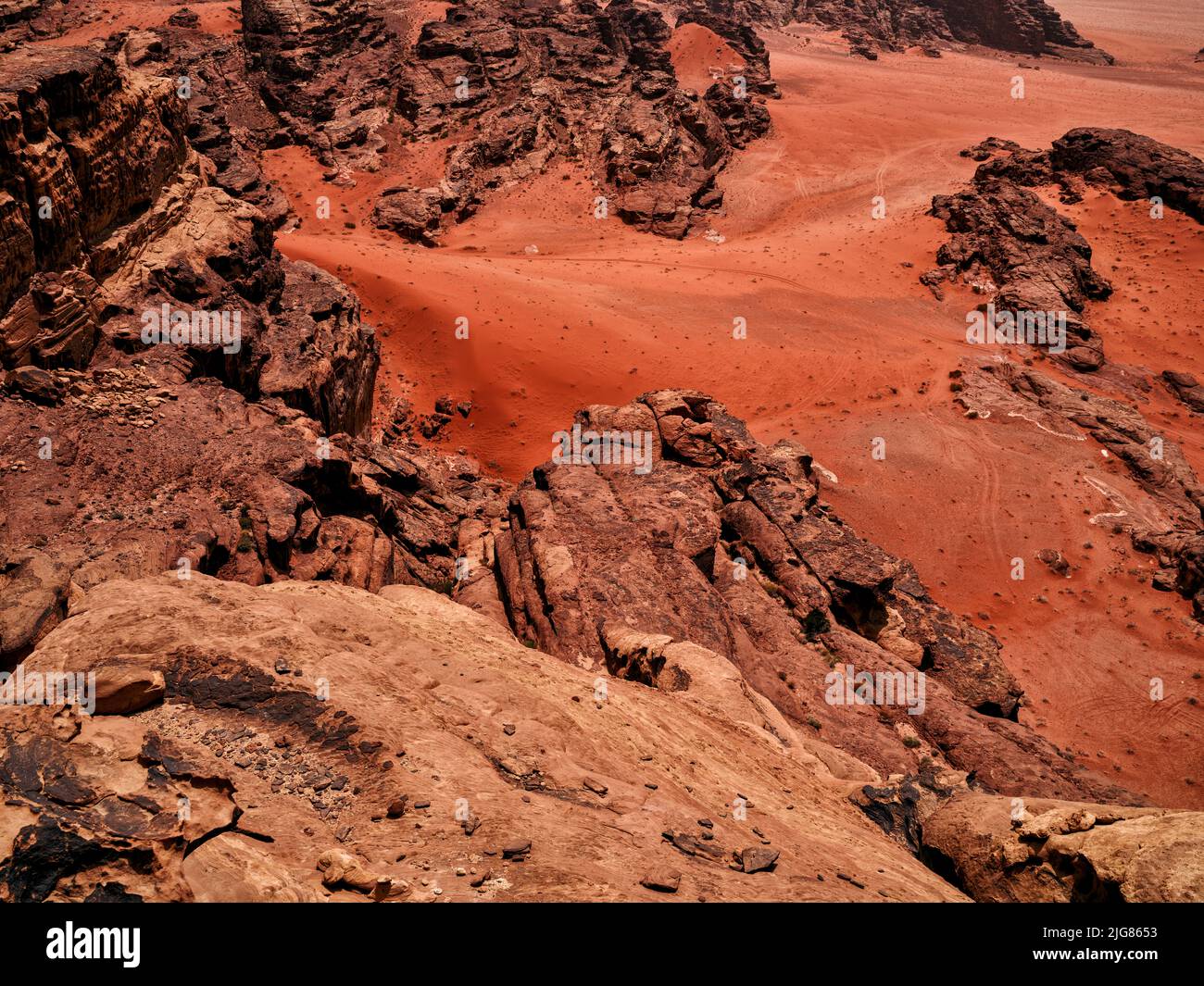 Unterwegs in Wadi Rum, Jordanien. Stockfoto