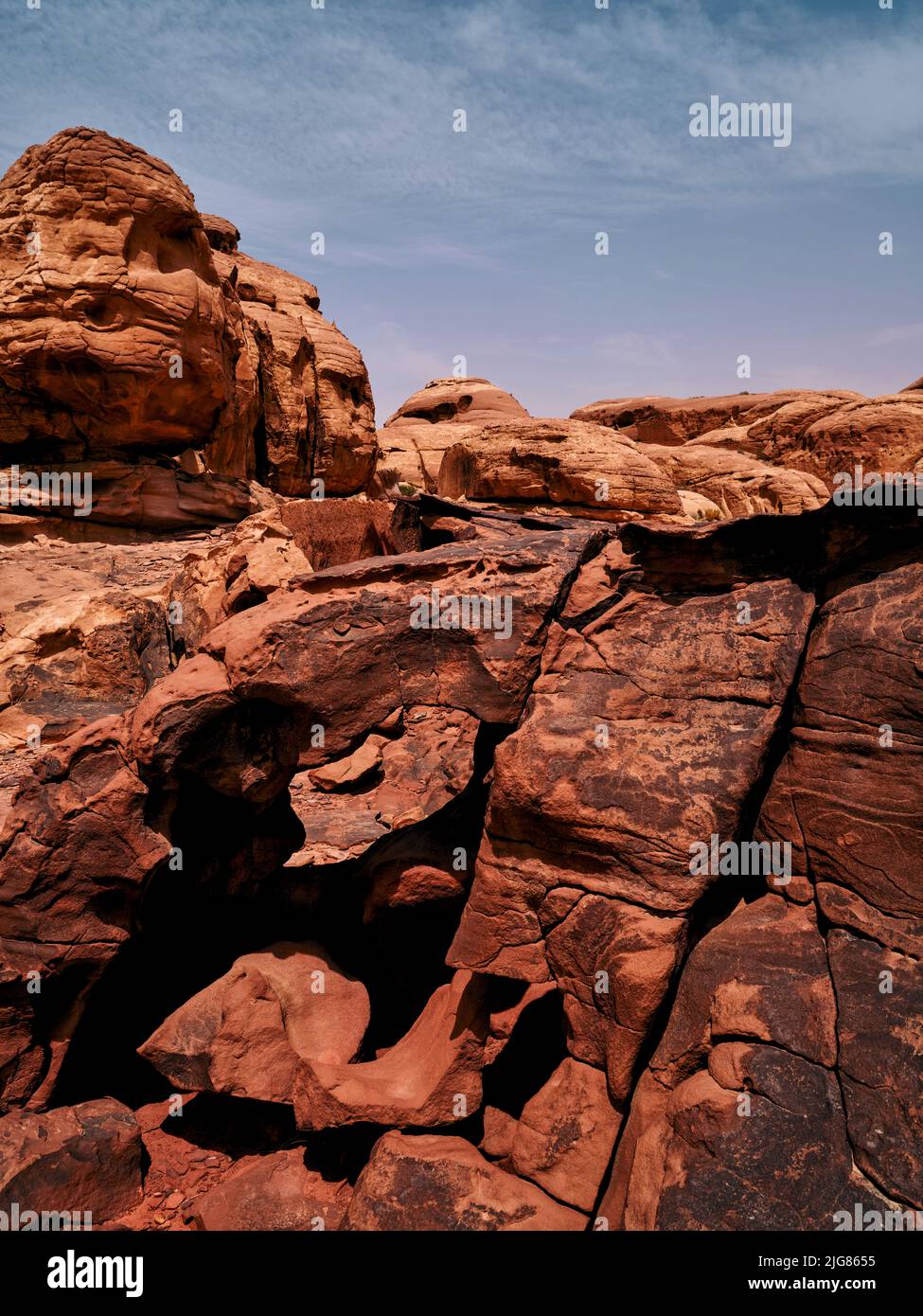 Unterwegs in Wadi Rum, Jordanien. Stockfoto
